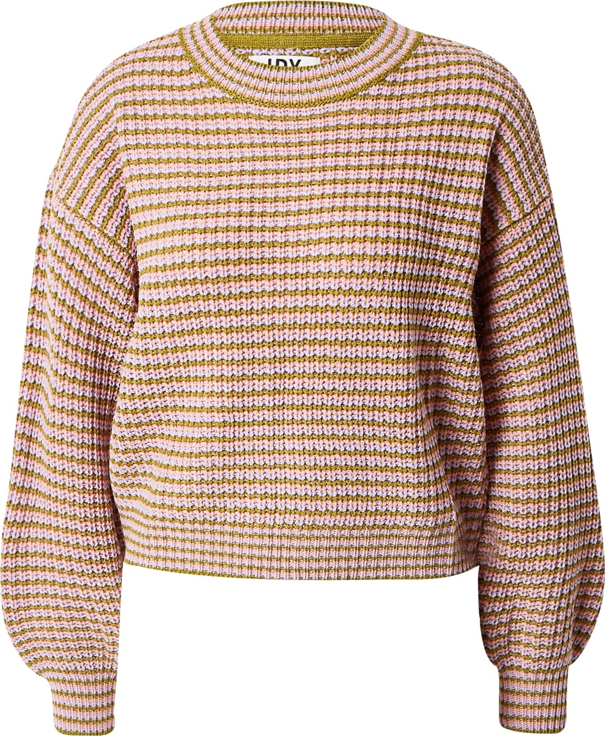 Svetr 'VERA' JDY khaki / růžová / bílá