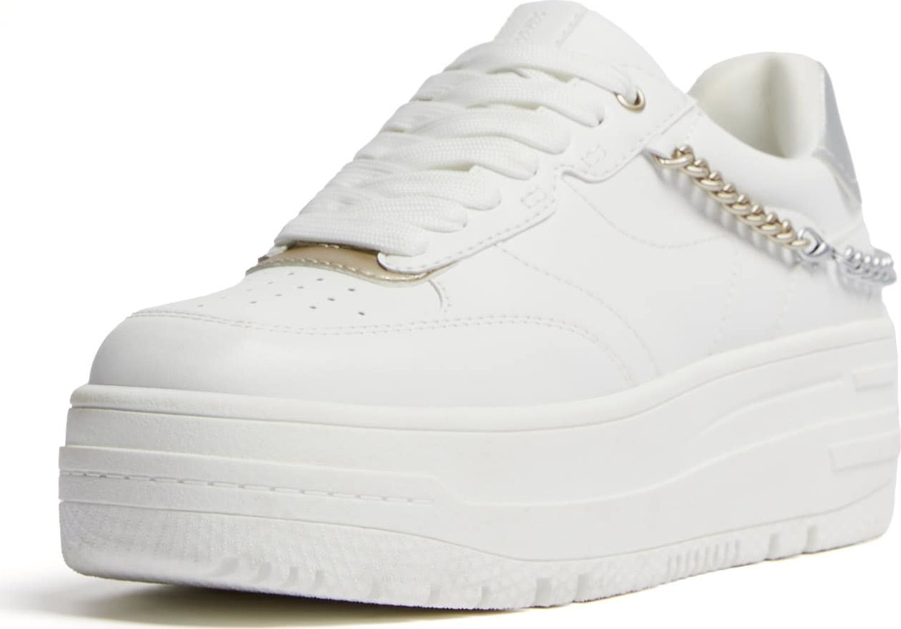 Tenisky Bershka zlatá / stříbrná / bílá