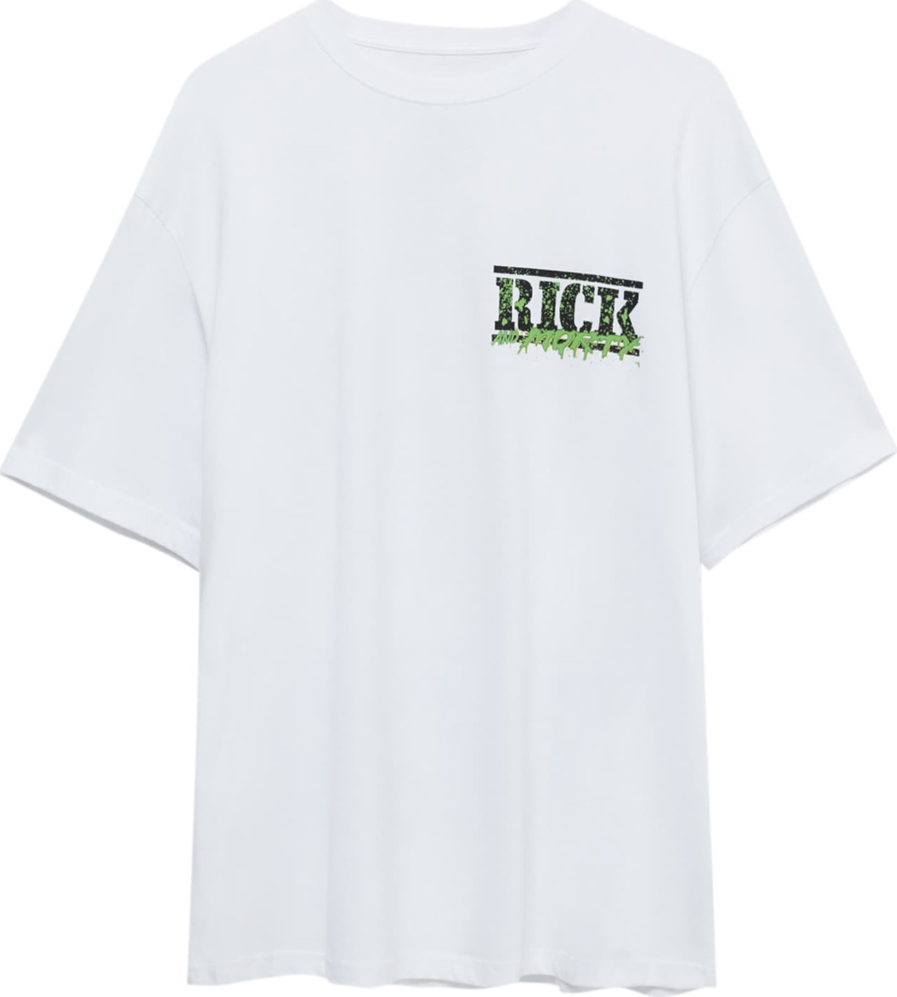 Tričko Pull&Bear zelená / mix barev / bílá