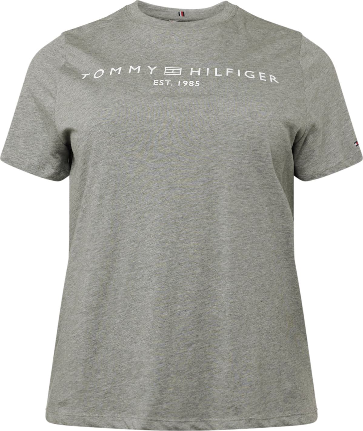 Tričko Tommy Hilfiger Curve šedý melír / bílá