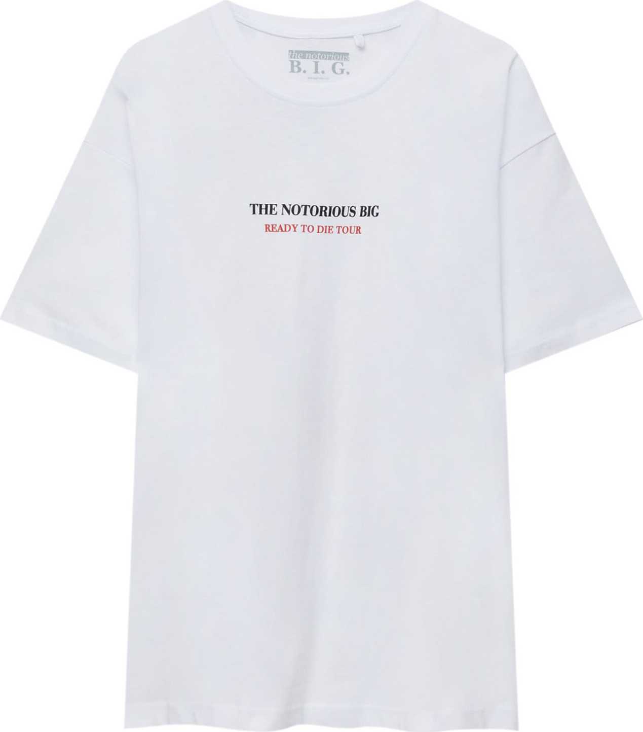 Tričko Pull&Bear hnědá / červená / černá / bílá