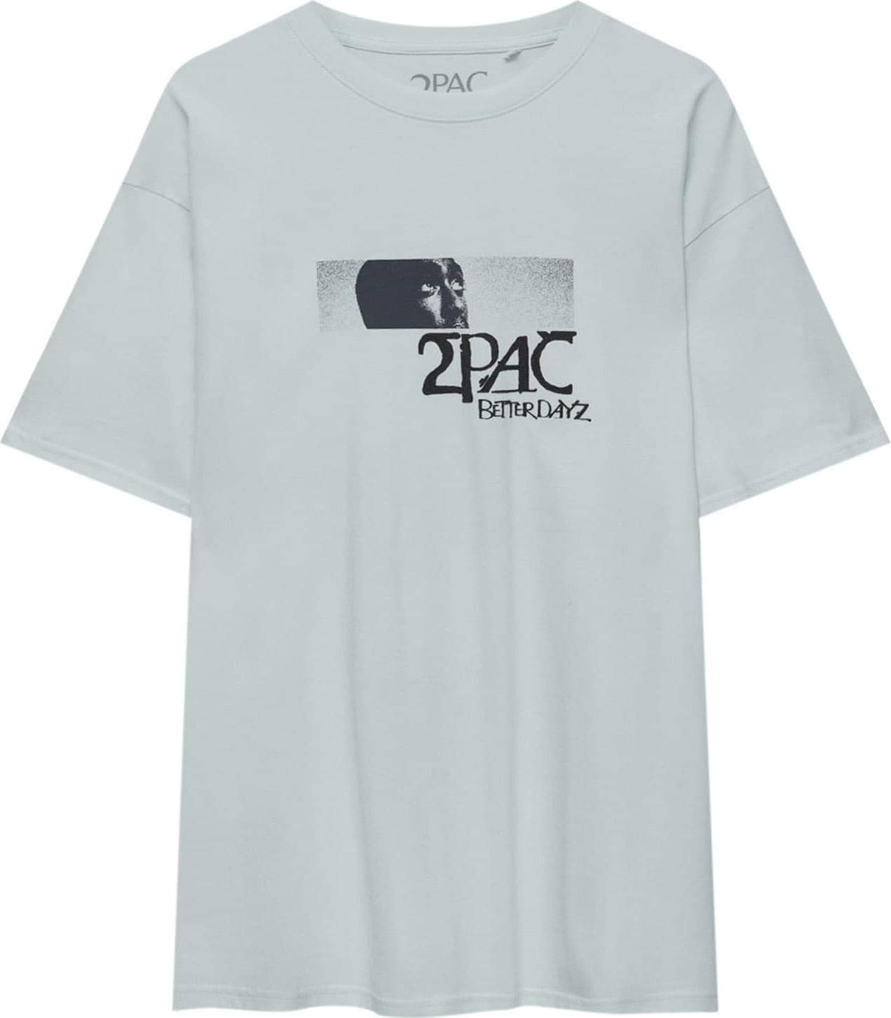 Tričko Pull&Bear černá / bílá