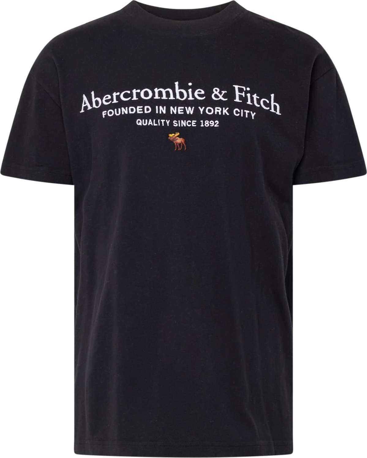Tričko Abercrombie & Fitch černá / bílá
