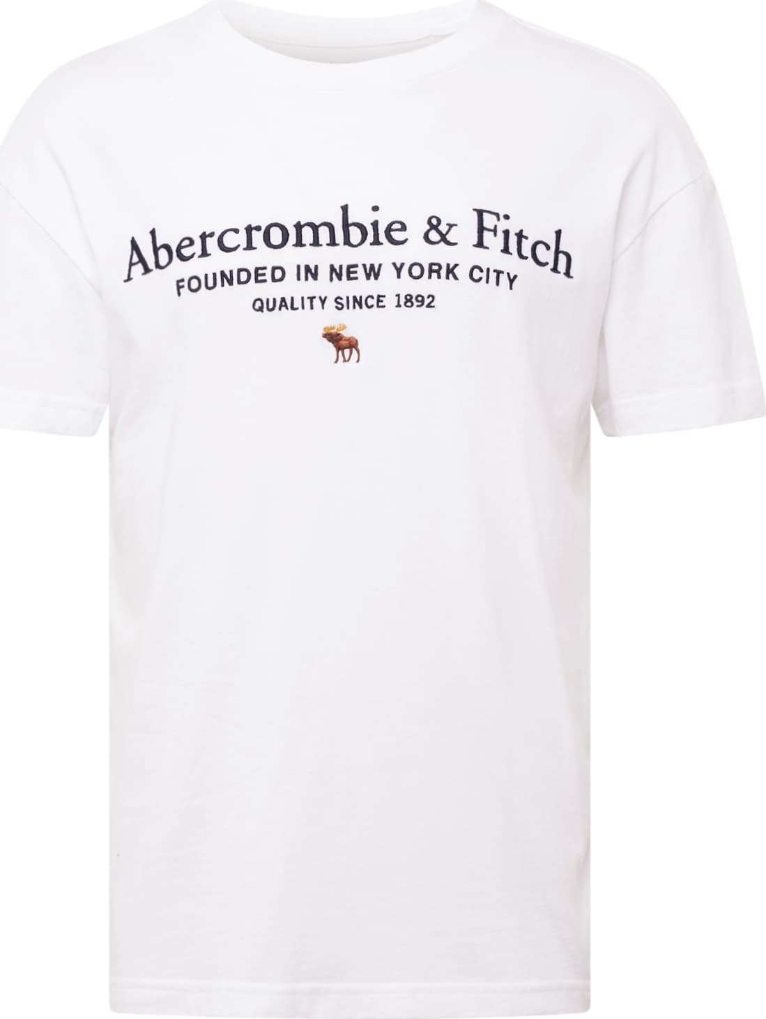 Tričko Abercrombie & Fitch tmavě modrá / hnědá / zlatě žlutá / bílá