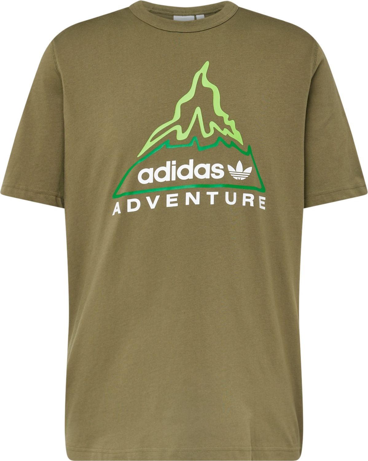 Tričko 'Adventure Graphic' adidas Originals olivová / světle zelená / bílá