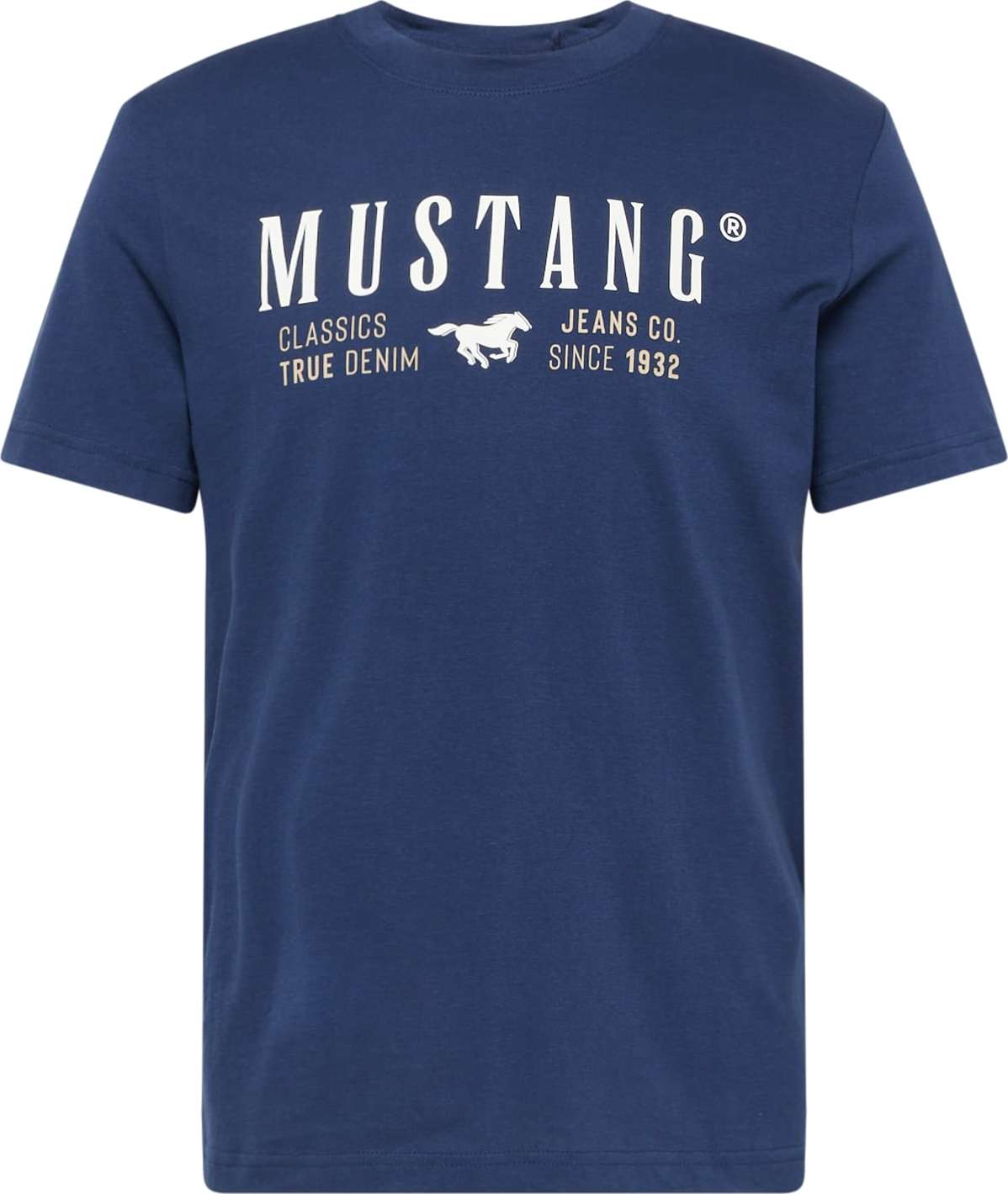 Tričko 'ALEX' mustang marine modrá / žlutá / bílá