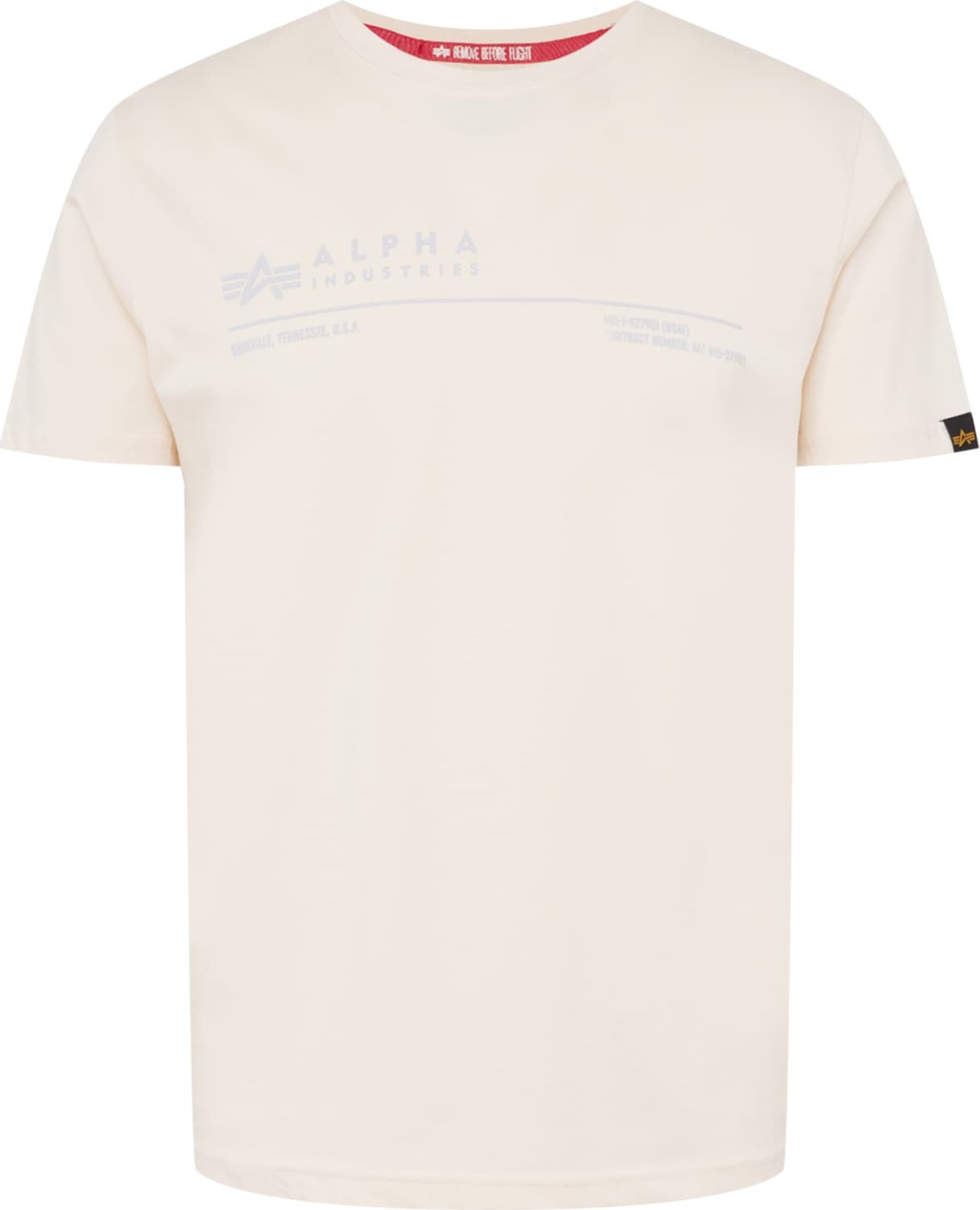 Tričko alpha industries stříbrně šedá / černá / offwhite