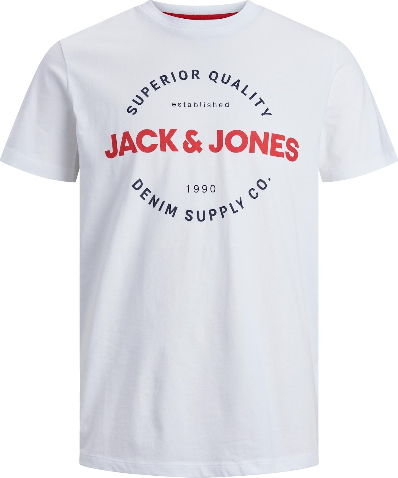 Tričko 'ANWAR' jack & jones námořnická modř / červená / bílá