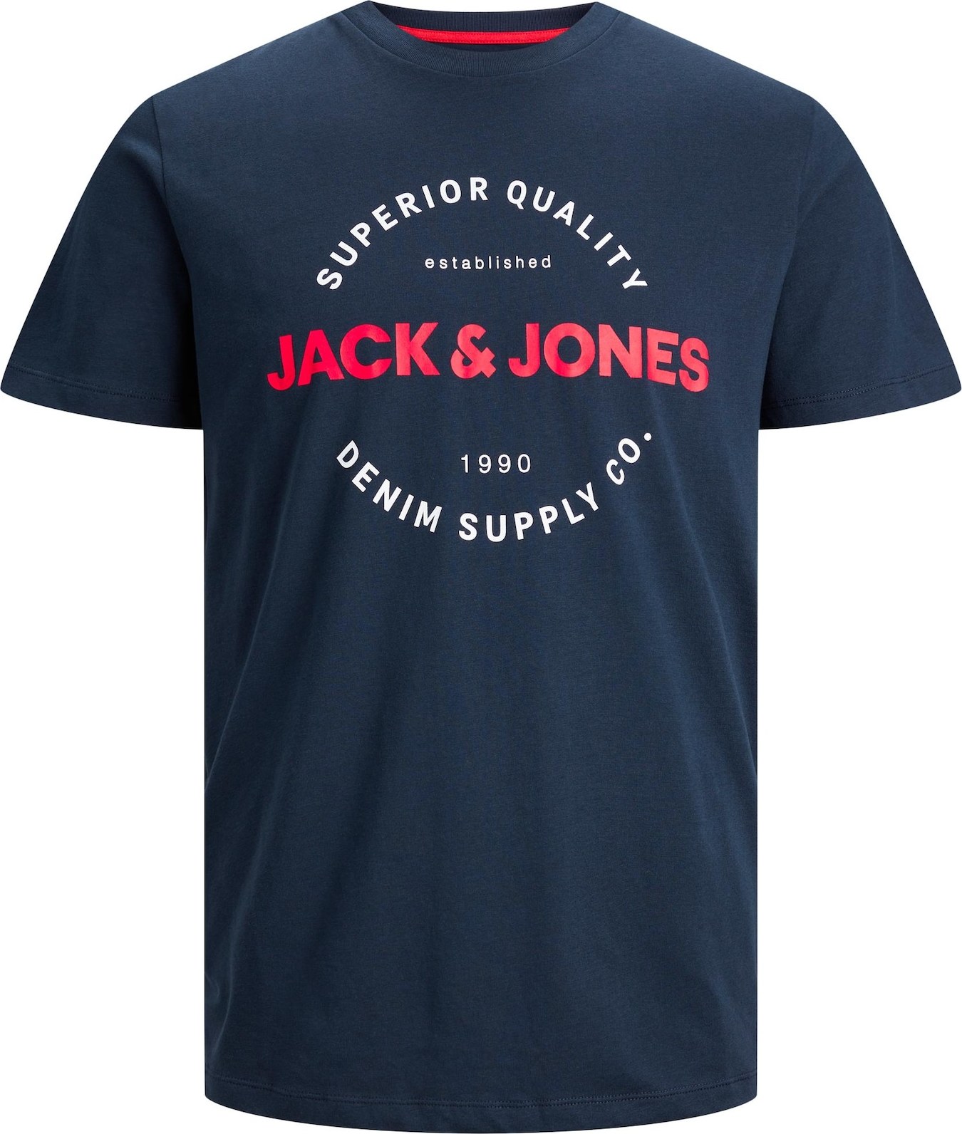 Tričko 'ANWAR' jack & jones námořnická modř / grenadina / bílá