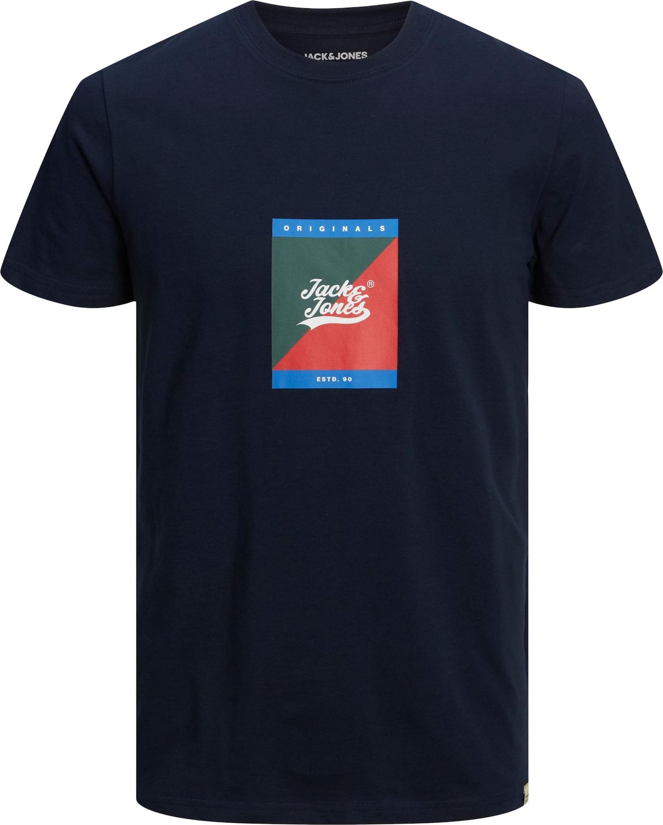 Tričko 'Beckss' jack & jones námořnická modř / zelená / červená / bílá