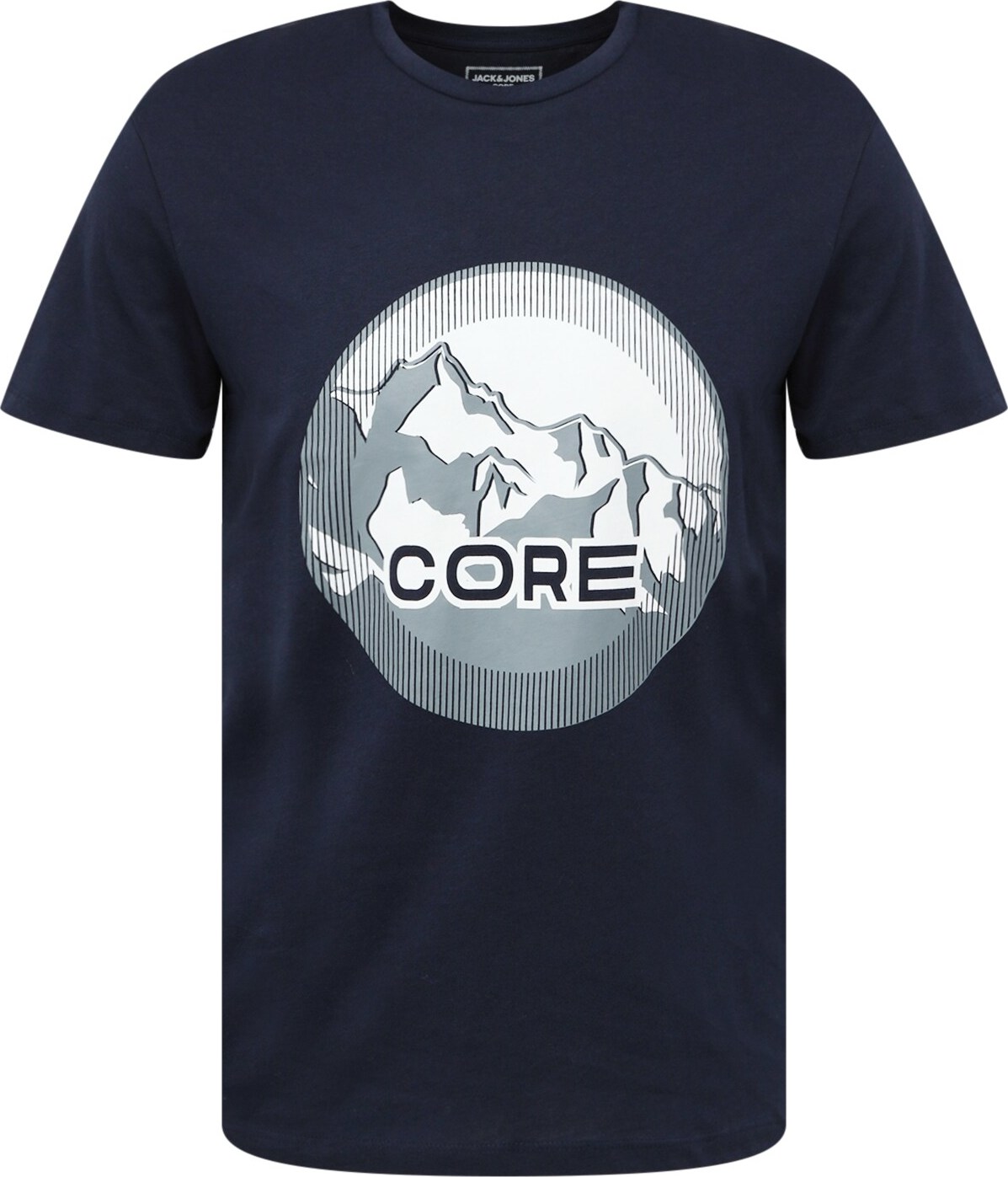 Tričko 'Booster' jack & jones námořnická modř / kouřově modrá / bílá