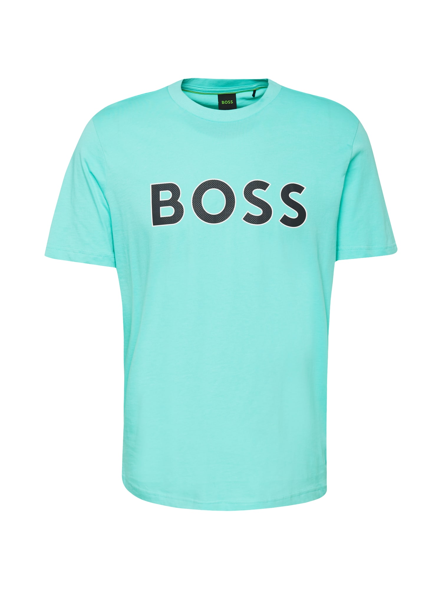 Tričko BOSS Green tyrkysová / černá / bílá
