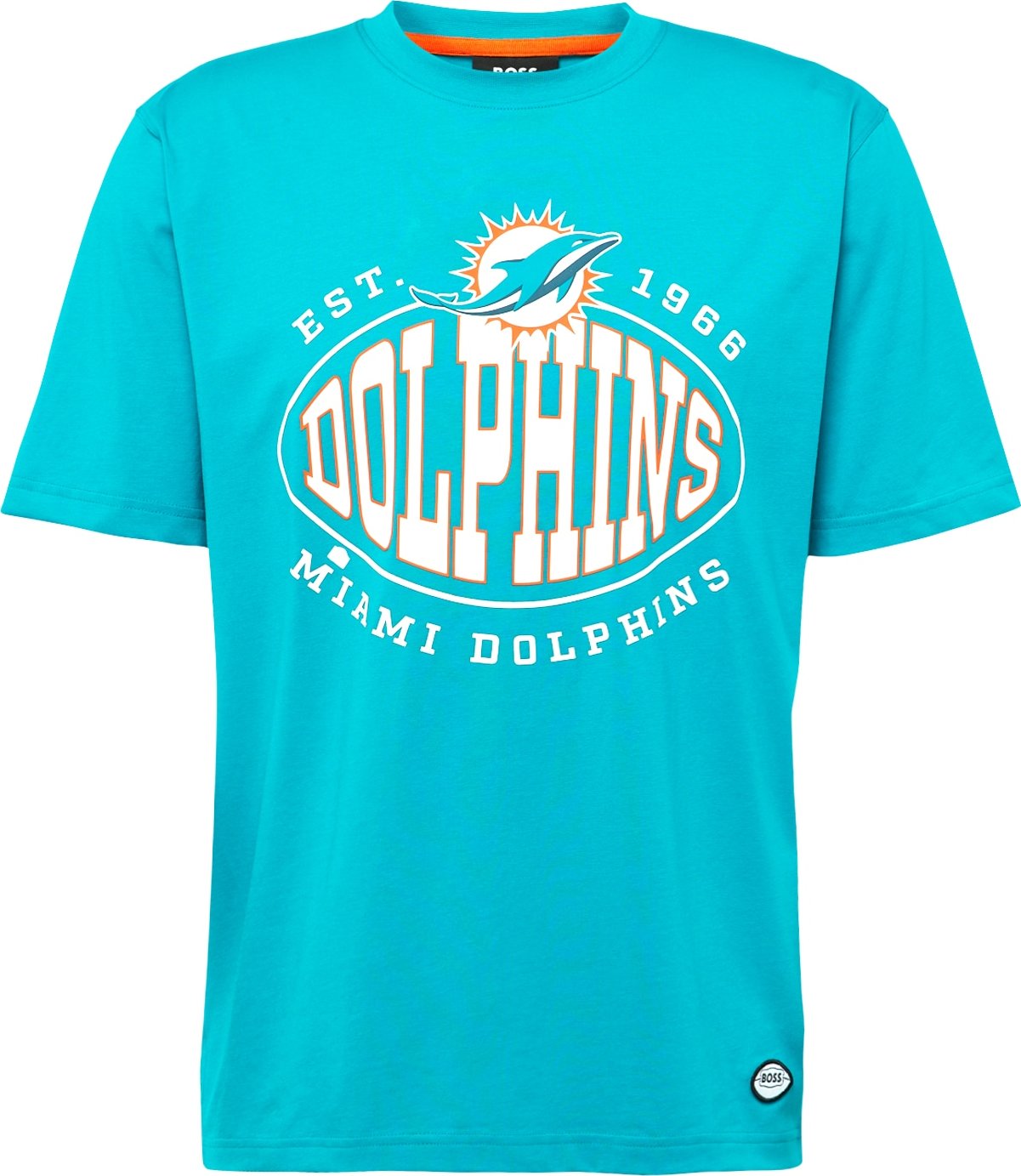 Tričko Boss Orange tyrkysová / oranžová / bílá