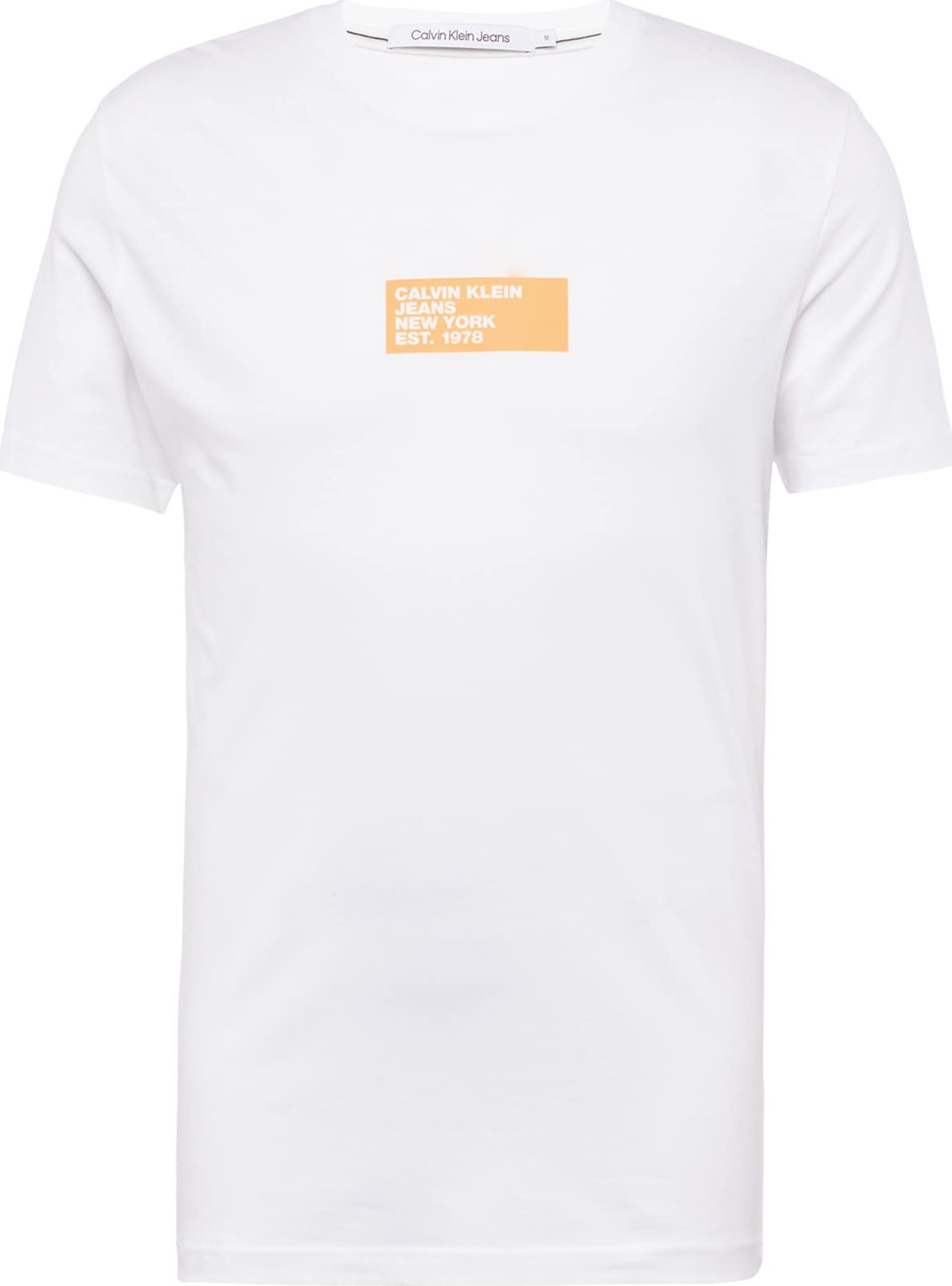 Tričko Calvin Klein Jeans oranžová / bílá