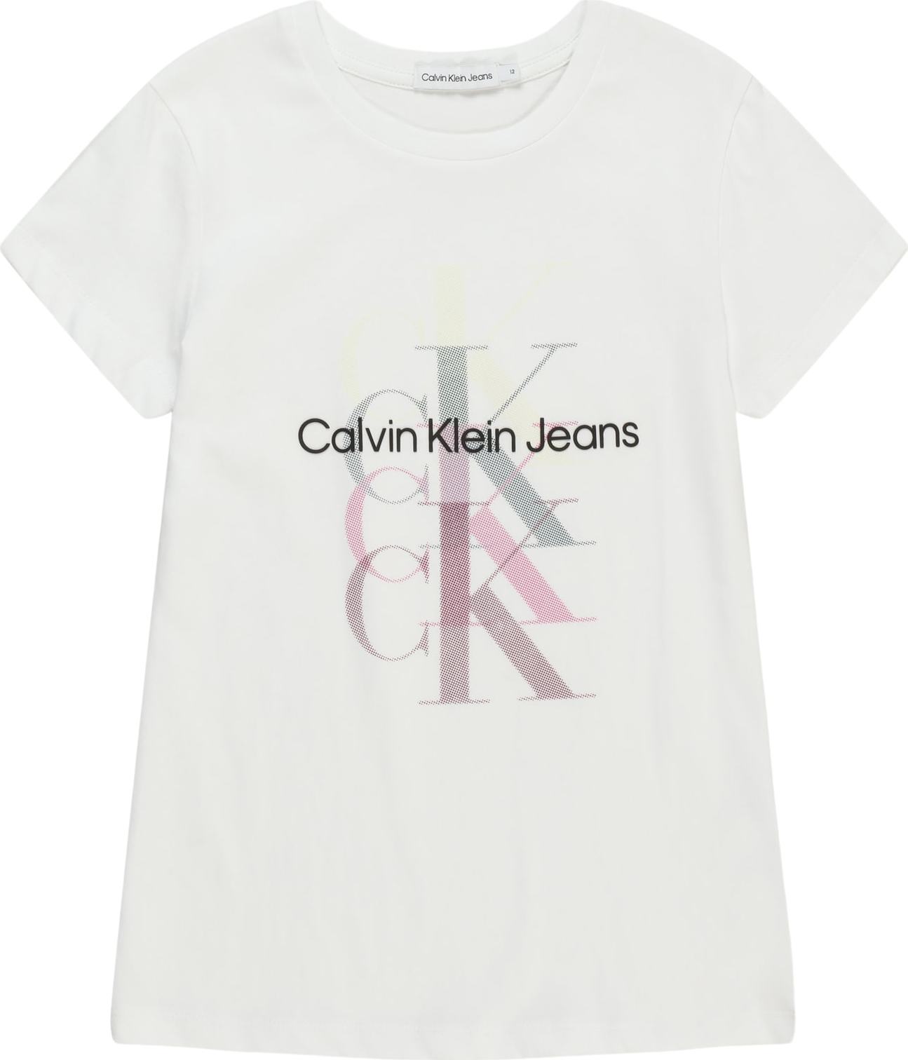 Tričko Calvin Klein Jeans šedá / růžová / černá / bílá