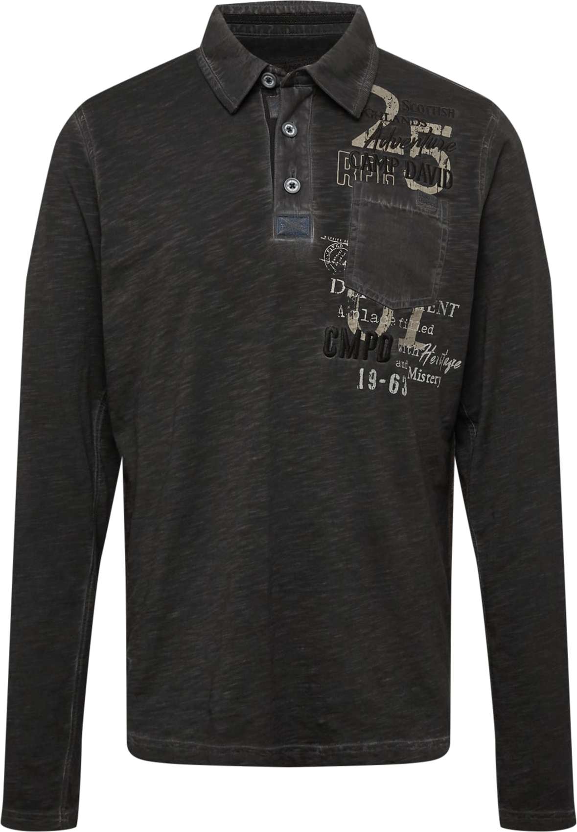 Tričko camp david kámen / černá / bílá