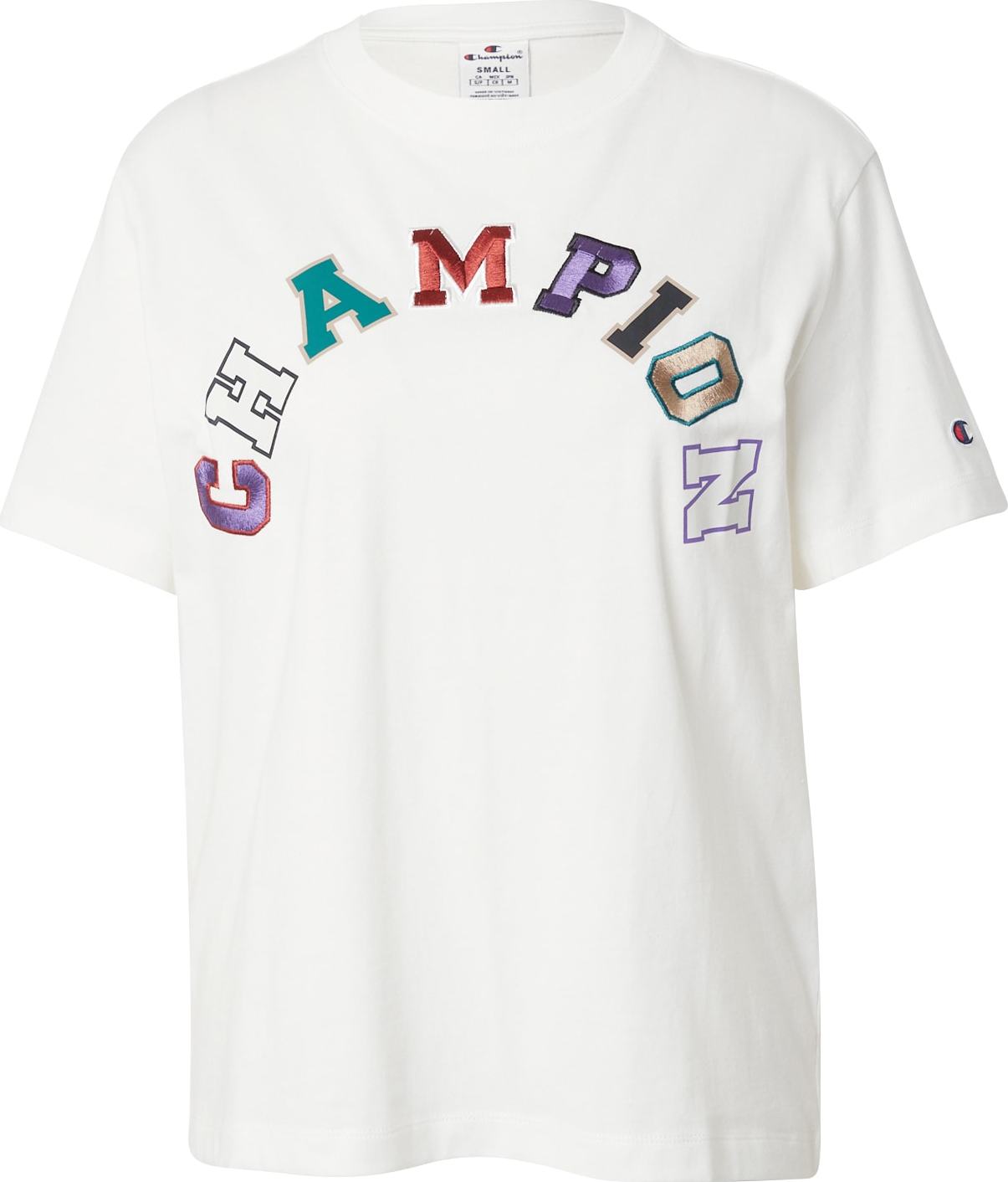 Tričko Champion Authentic Athletic Apparel slonová kost / zelená / tmavě fialová / tmavě červená