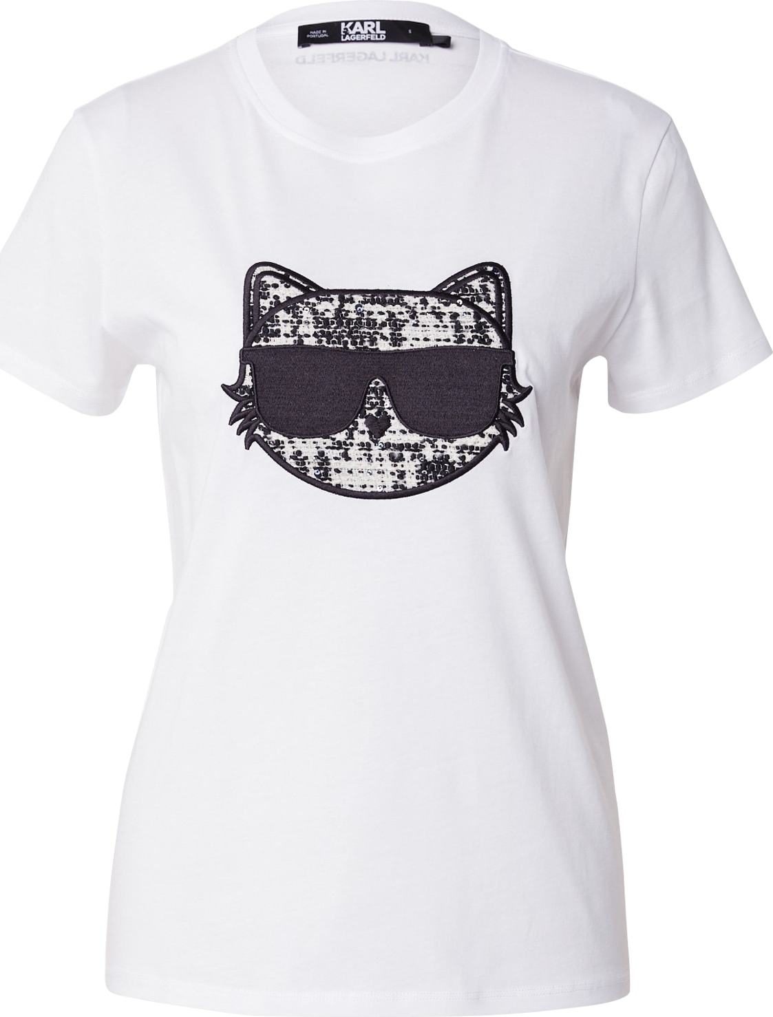 Tričko 'CHOUPETTE' Karl Lagerfeld černá / bílá