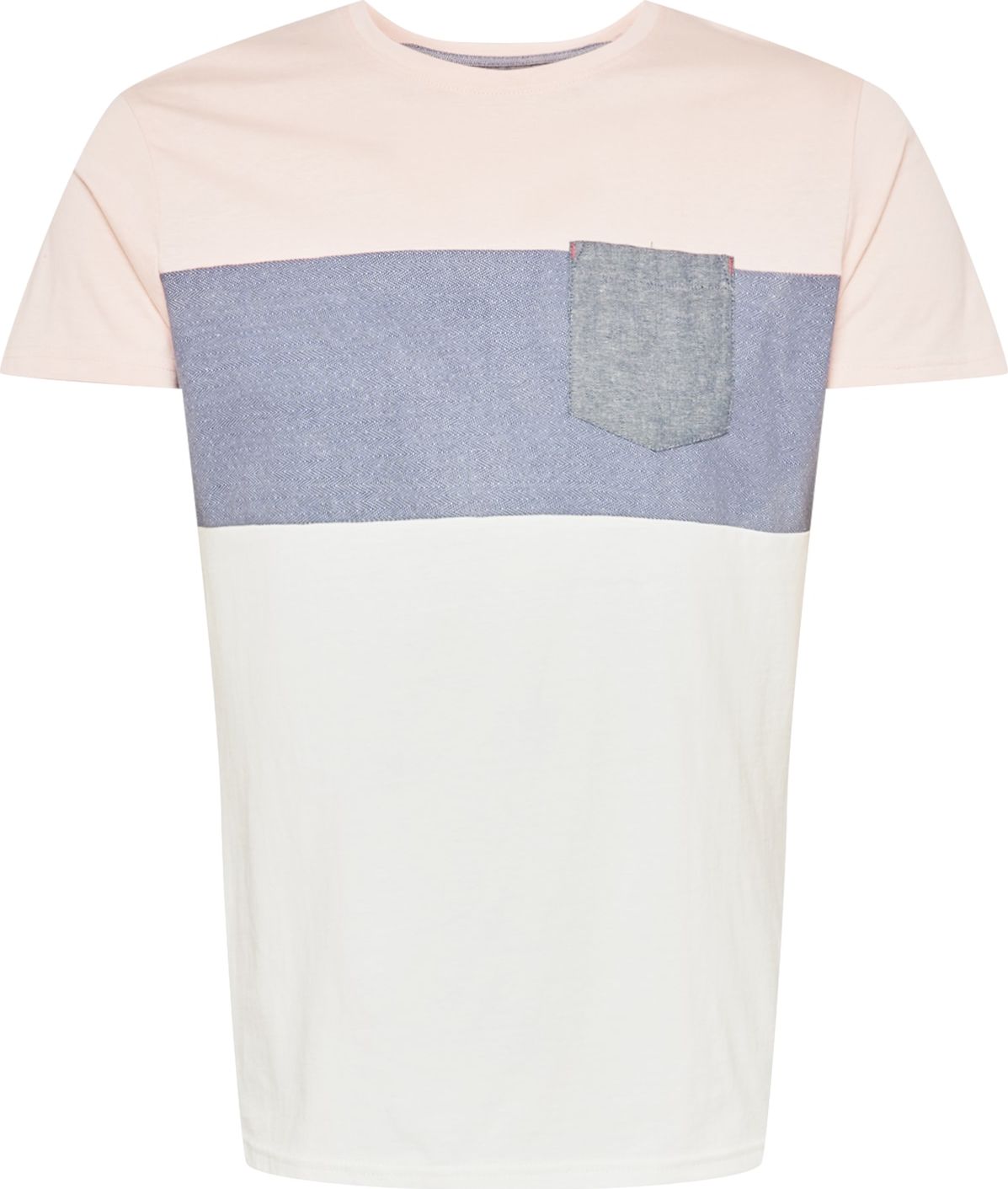 Tričko 'Clemens' INDICODE JEANS krémová / modrá / šedý melír / růžová