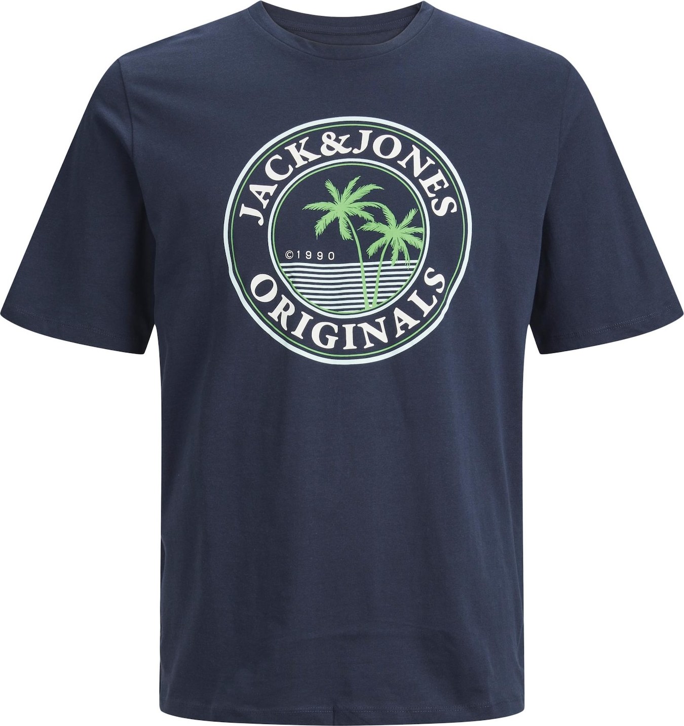 Tričko 'CODY' jack & jones marine modrá / světle zelená / bílá