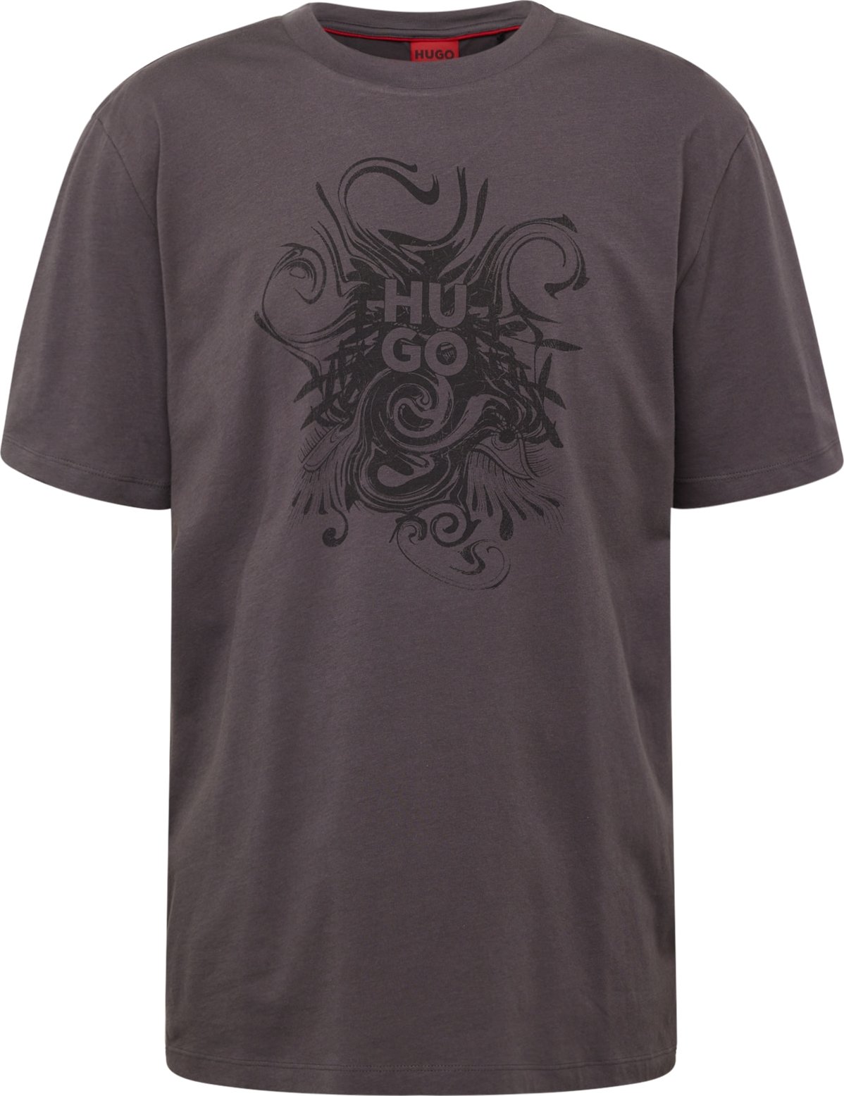 Tričko 'Dinkerton' HUGO šedobéžová / černá