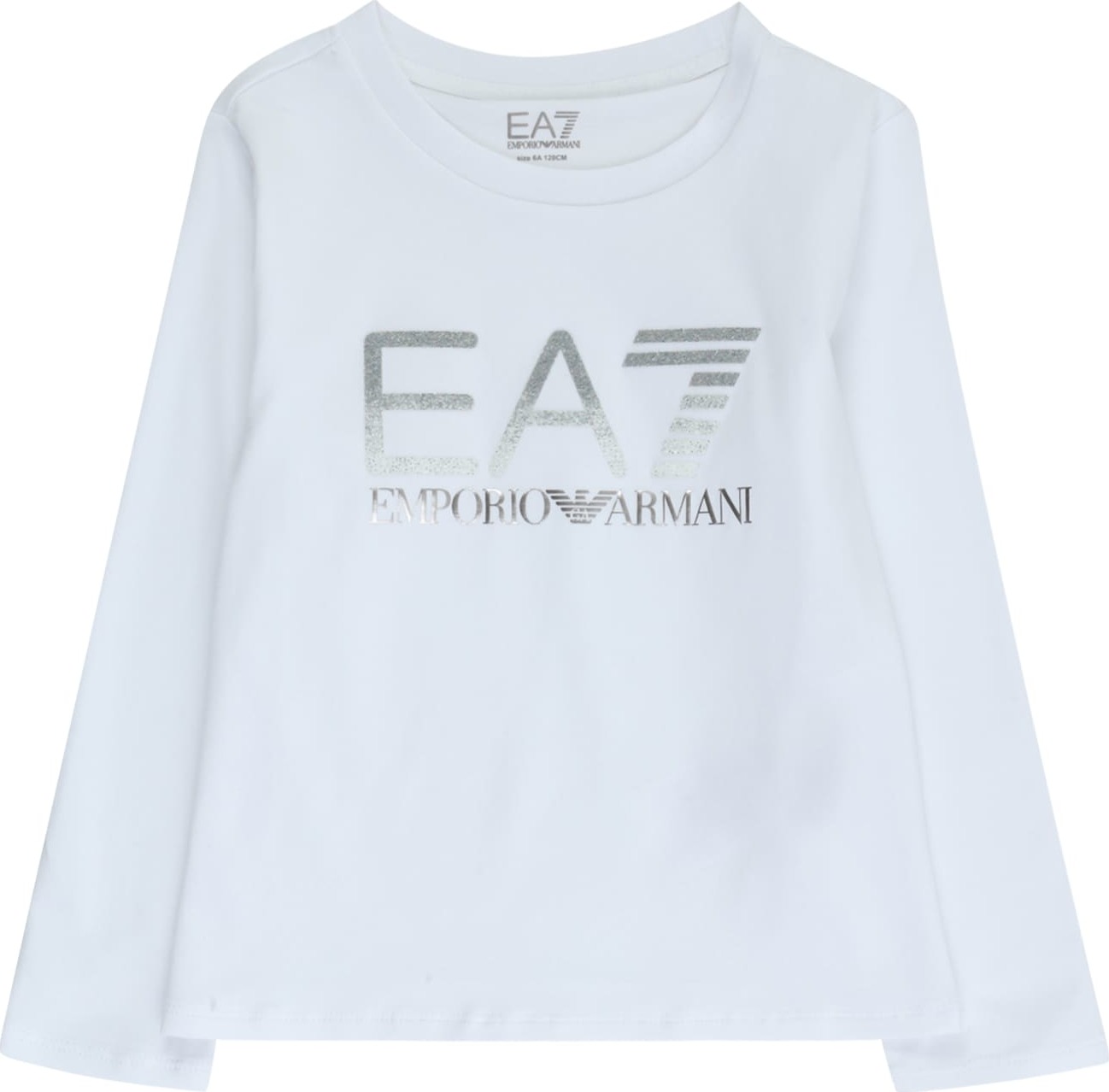 Tričko EA7 Emporio Armani stříbrně šedá / tmavě šedá / offwhite