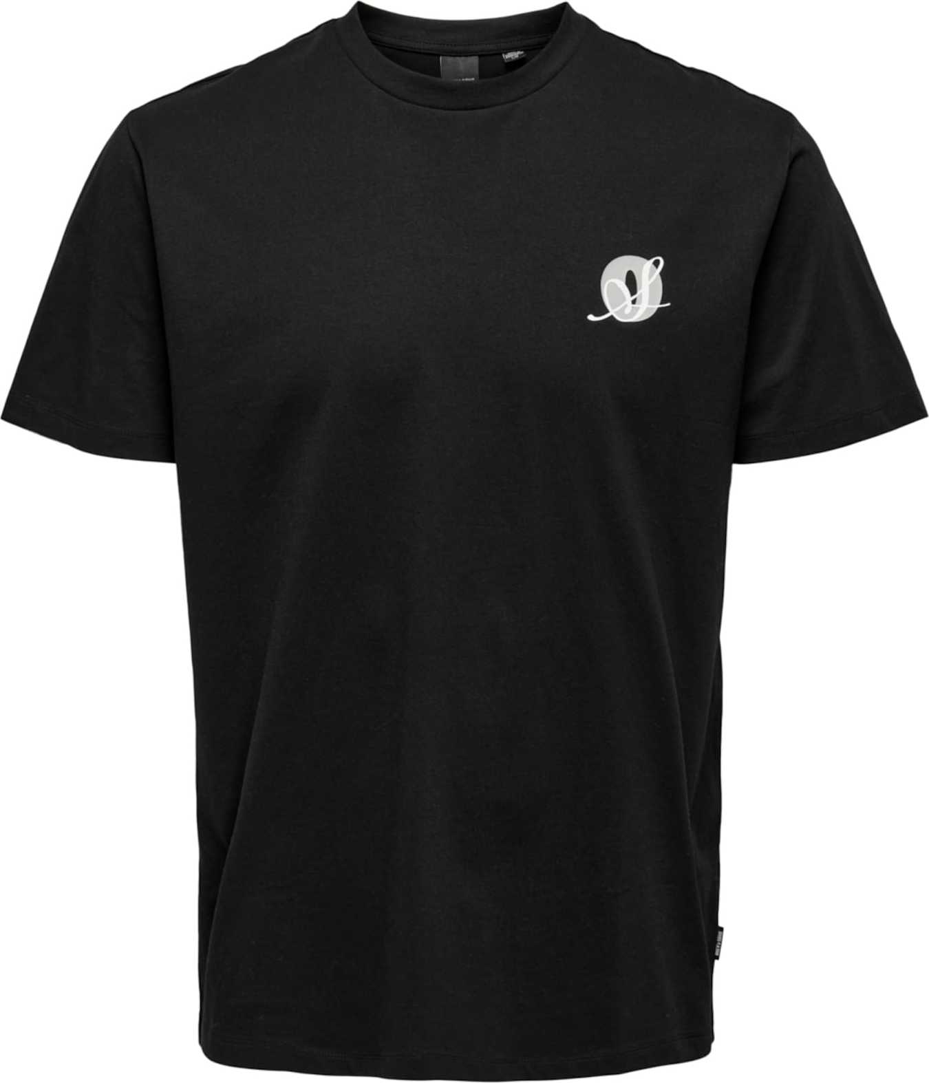 Tričko 'FRANCIS' Only & Sons černá / bílá