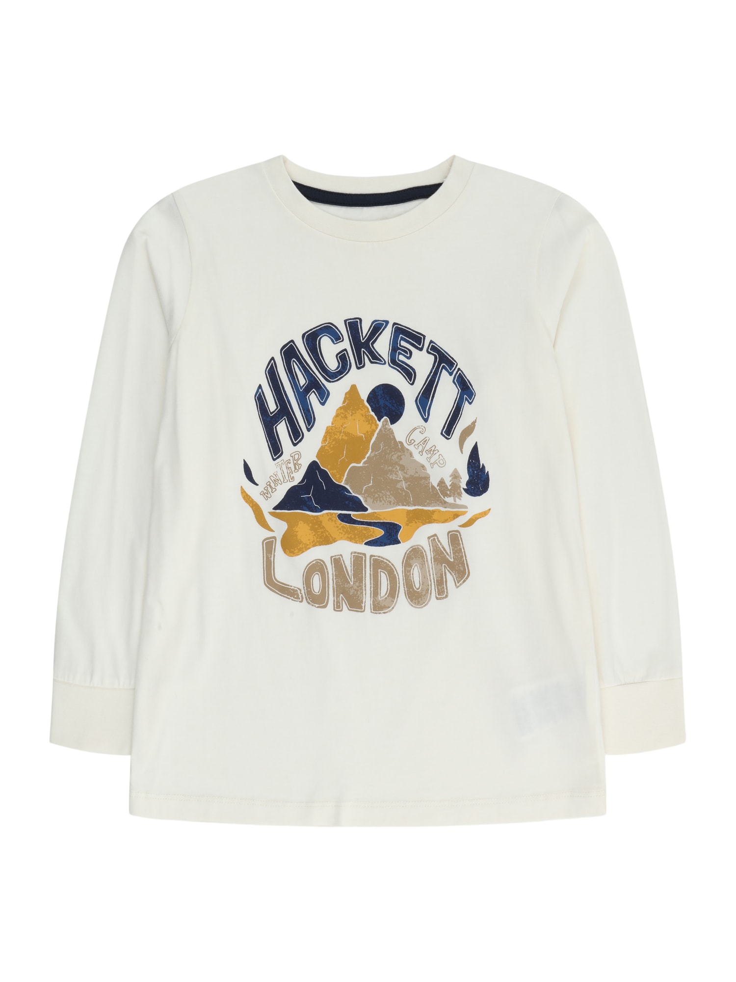 Tričko Hackett London modrá / světle hnědá / oranžová / bílá