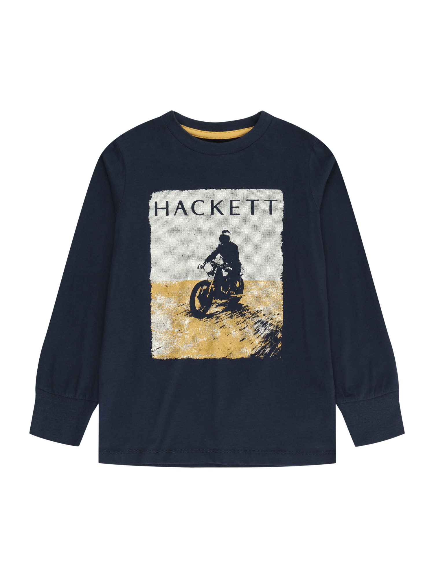 Tričko Hackett London námořnická modř / hořčicová / bílá