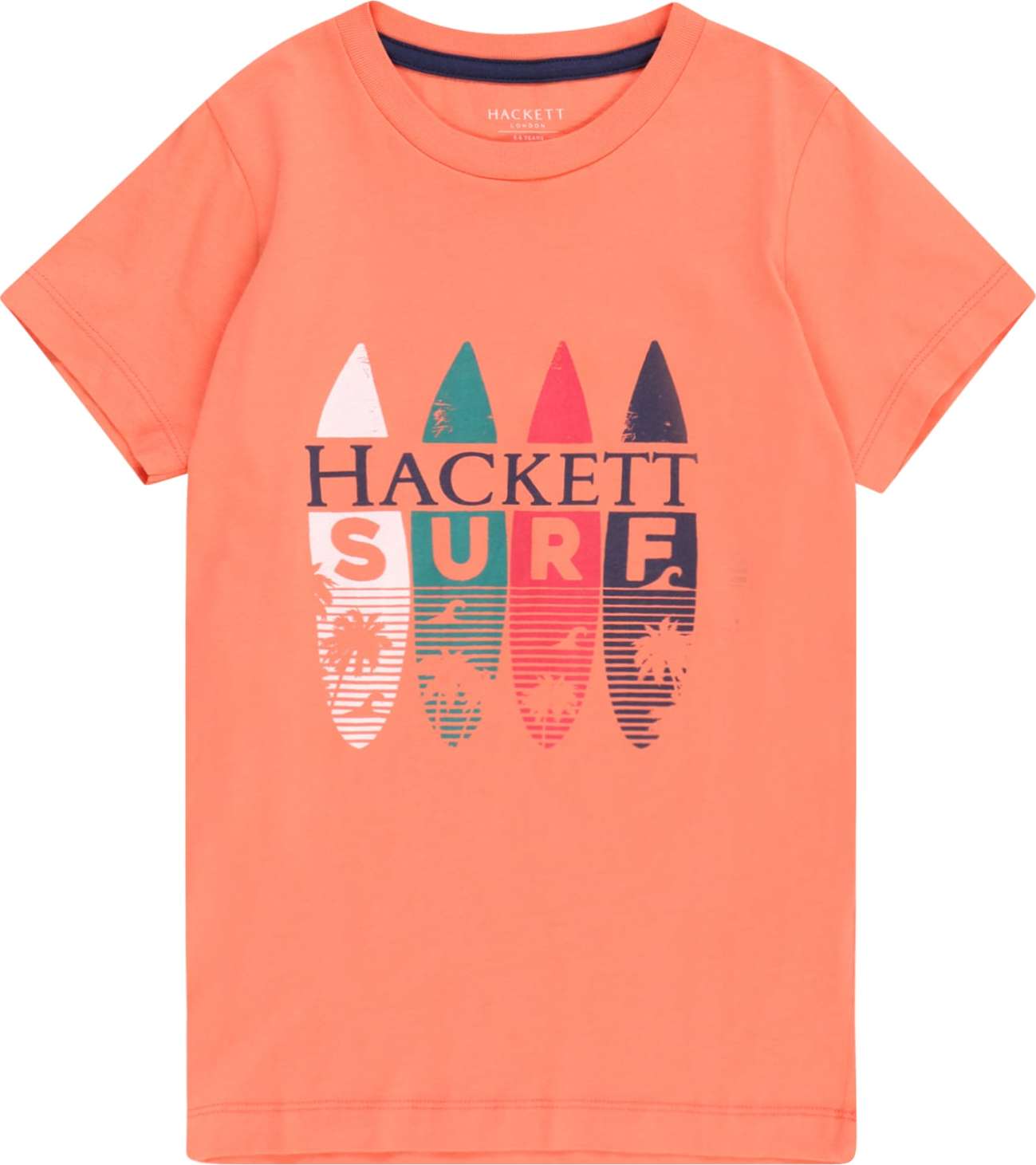Tričko Hackett London tmavě modrá / nefritová / oranžová / grenadina