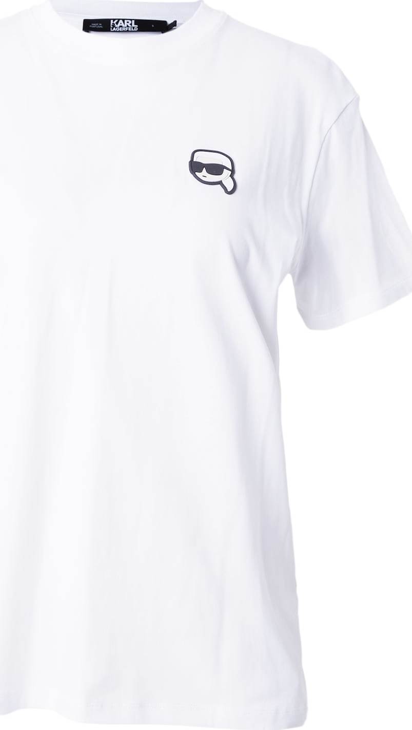 Tričko 'Ikonik' Karl Lagerfeld černá / bílá
