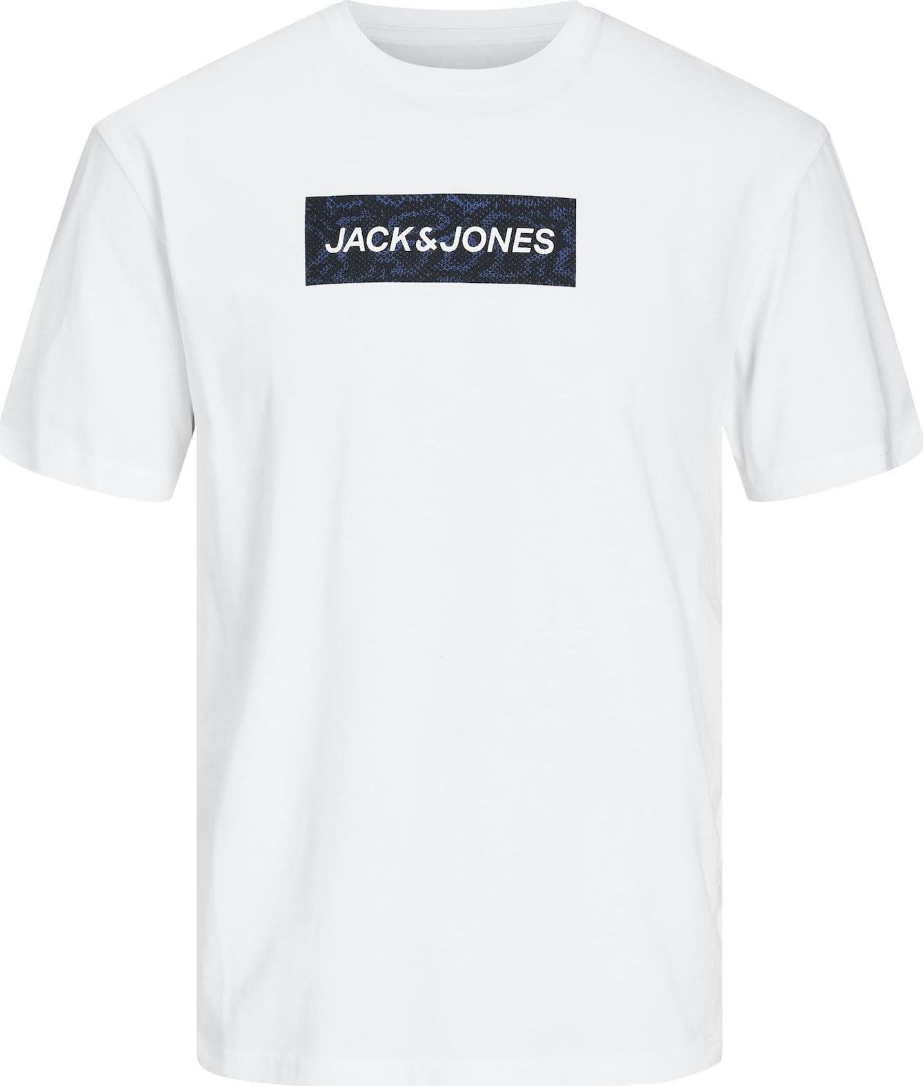 Tričko jack & jones modrá / černá / bílá