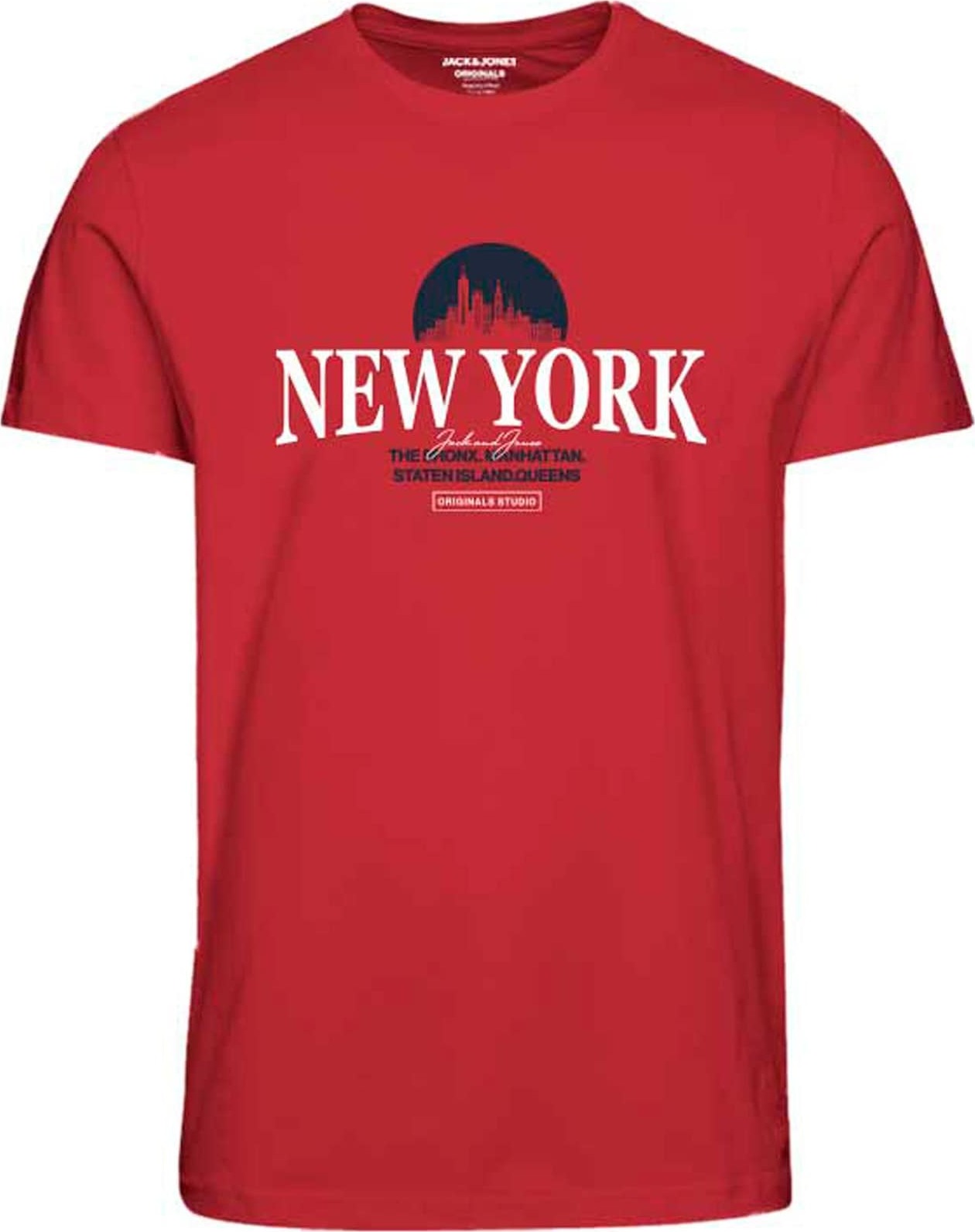 Tričko jack & jones námořnická modř / tmavě červená / bílá