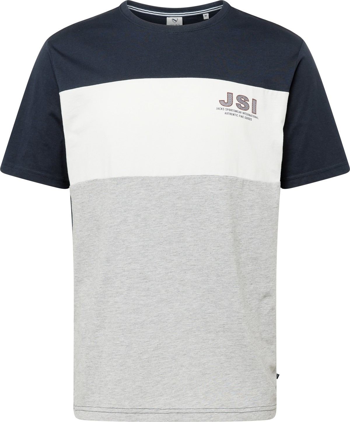 Tričko Jack's námořnická modř / hnědá / šedý melír / bílá
