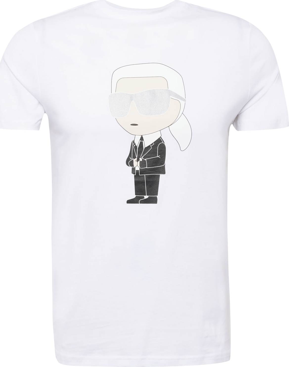 Tričko Karl Lagerfeld tělová / černá / stříbrná / bílá