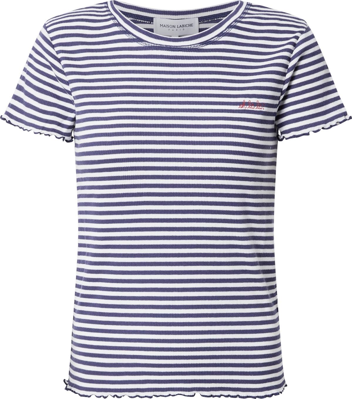 Tričko 'LE FOLIES' Maison Labiche námořnická modř / červená / bílá