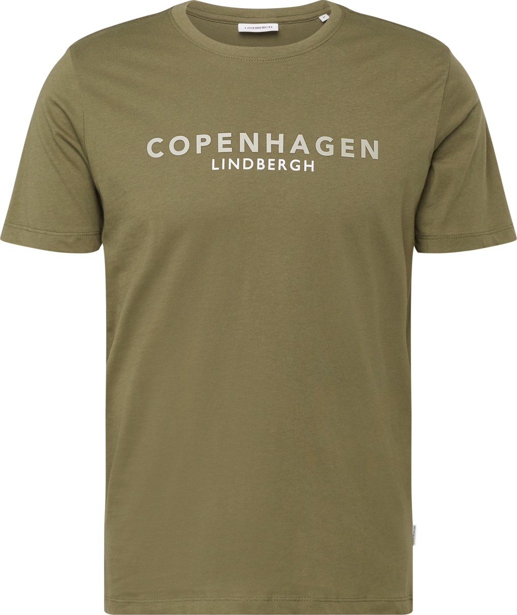 Tričko lindbergh khaki / bílá