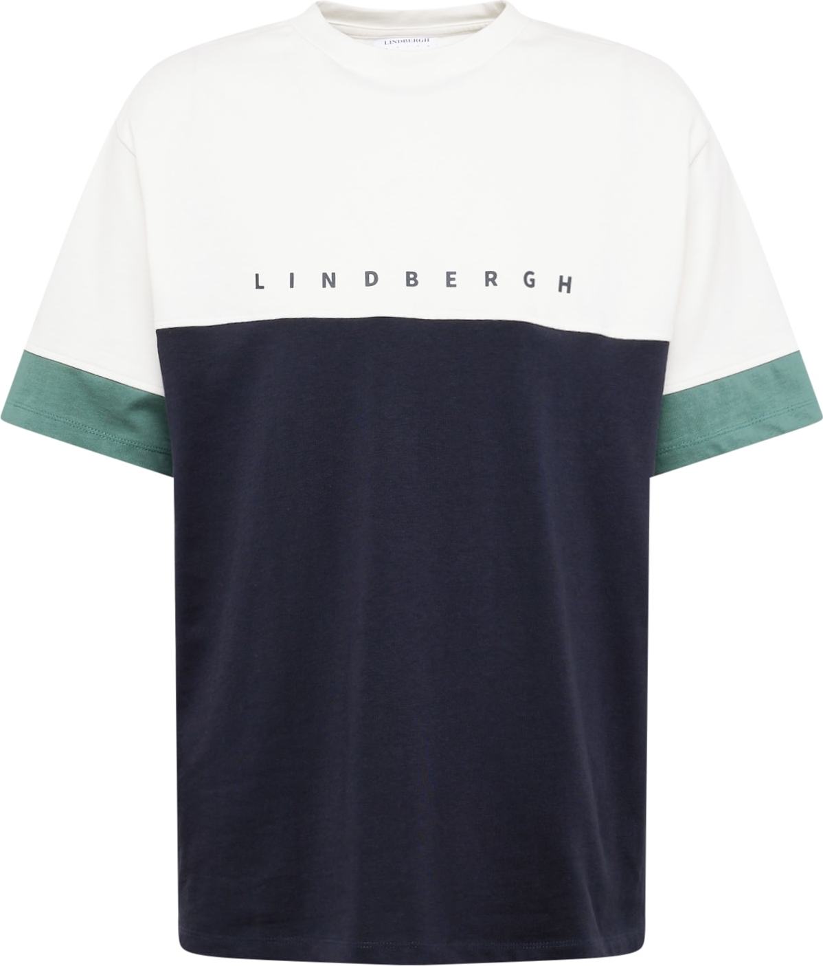 Tričko lindbergh námořnická modř / nefritová / bílá