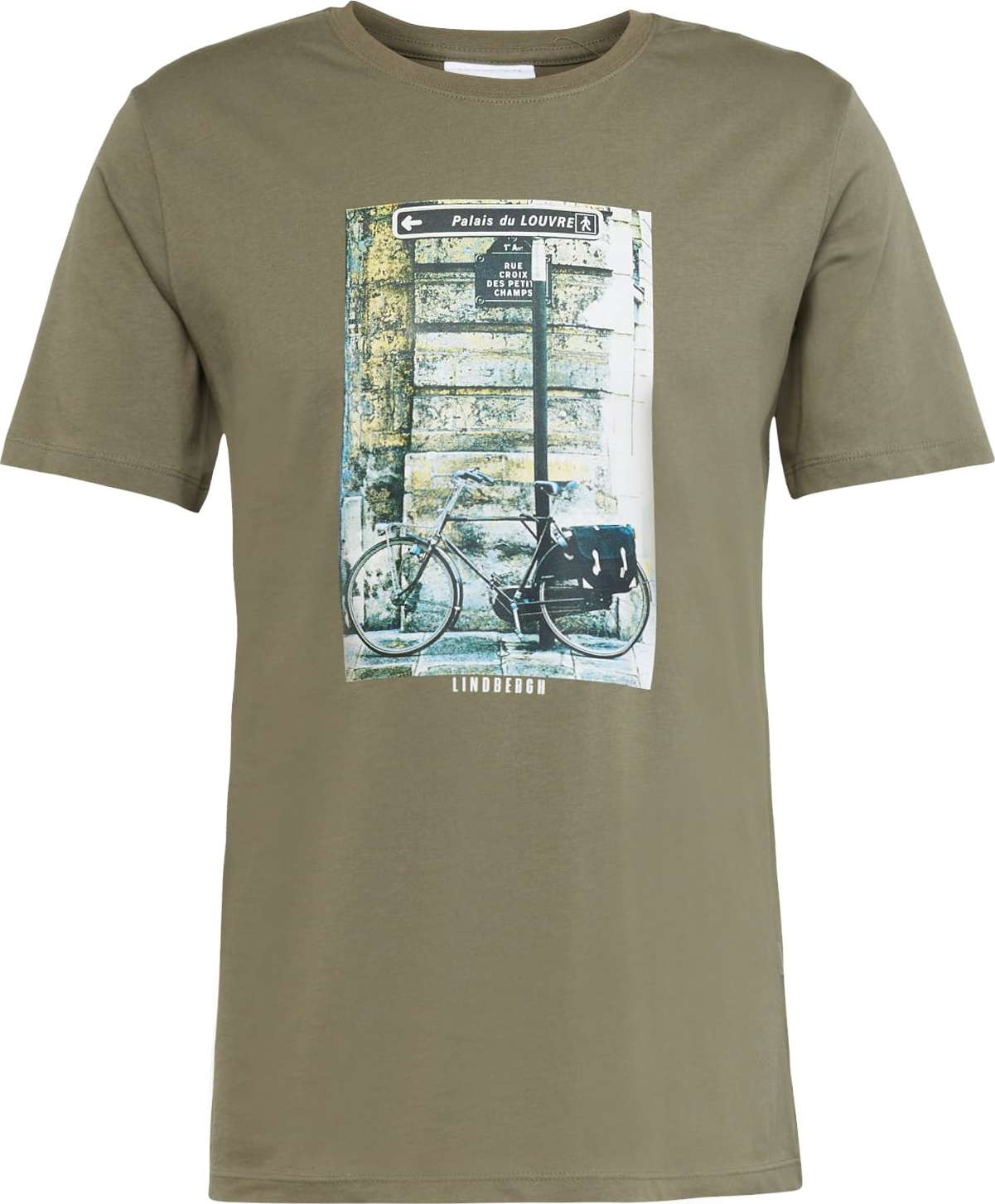 Tričko lindbergh světlemodrá / olivová / černá / bílá