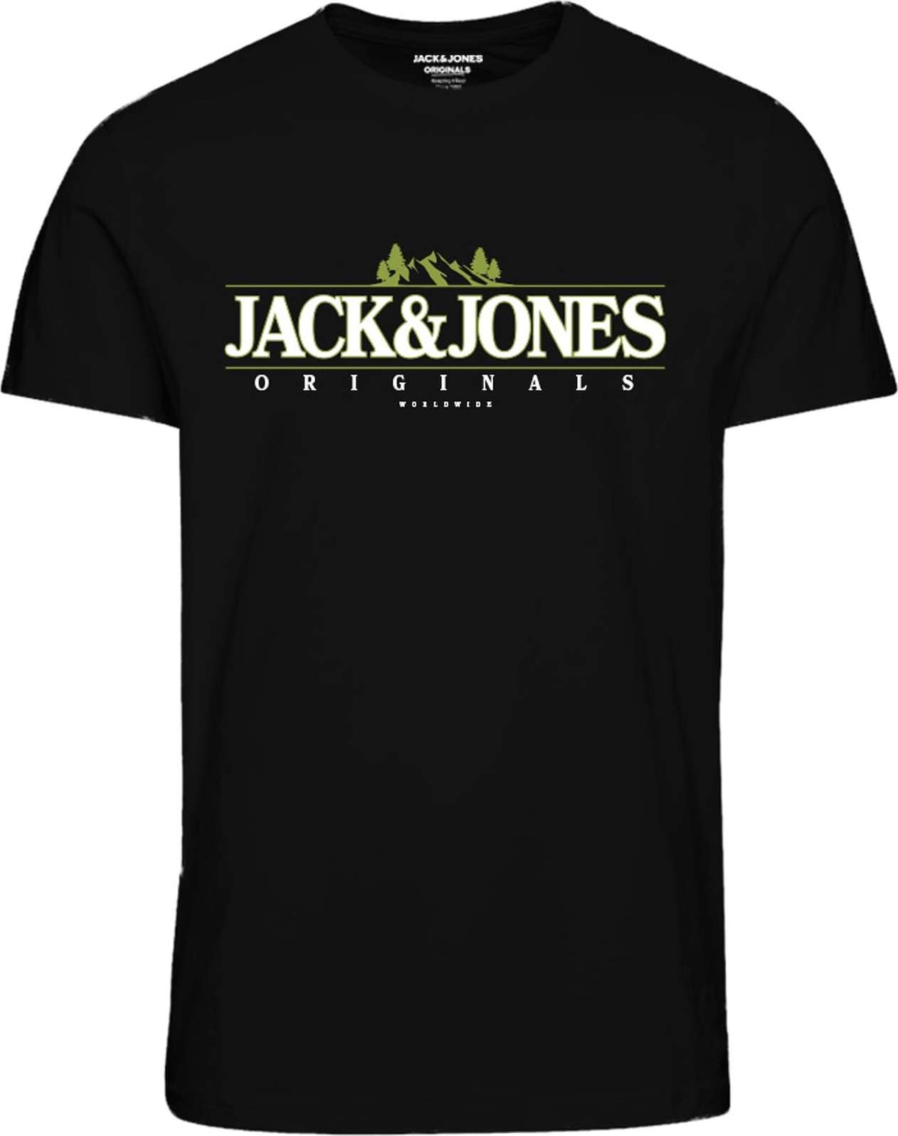 Tričko 'MEDIAN' jack & jones zelená / černá / bílá