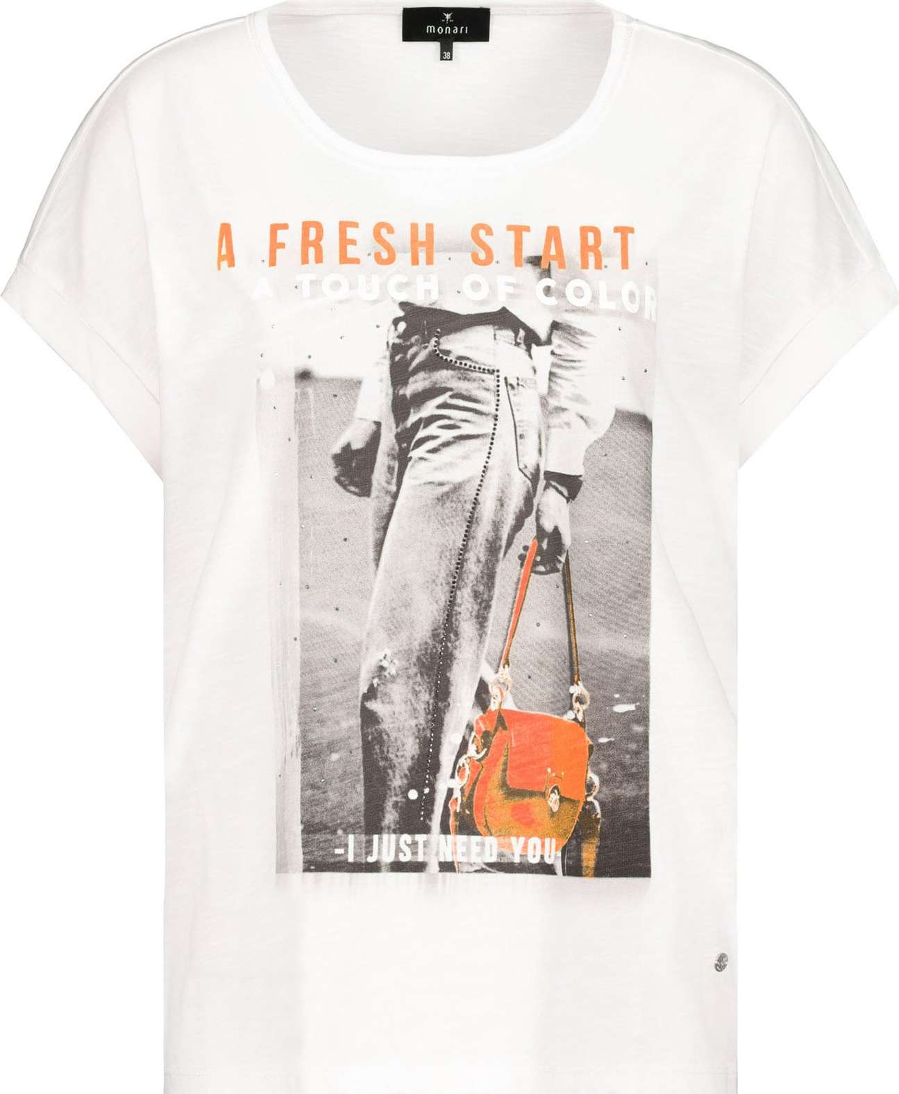 Tričko monari šedá / oranžová / bílá