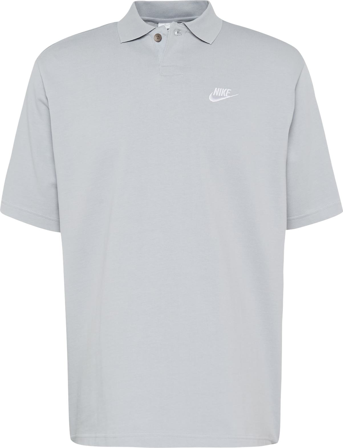 Tričko Nike Sportswear světle šedá / bílá