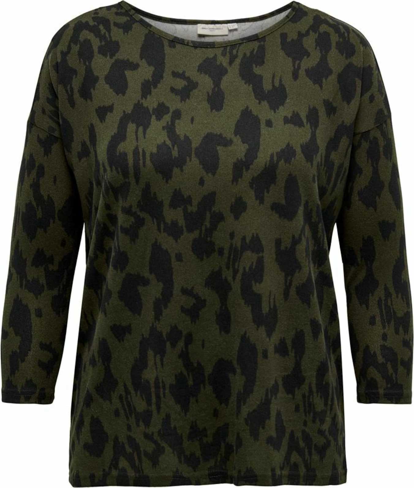 Tričko ONLY Carmakoma zelená / černá