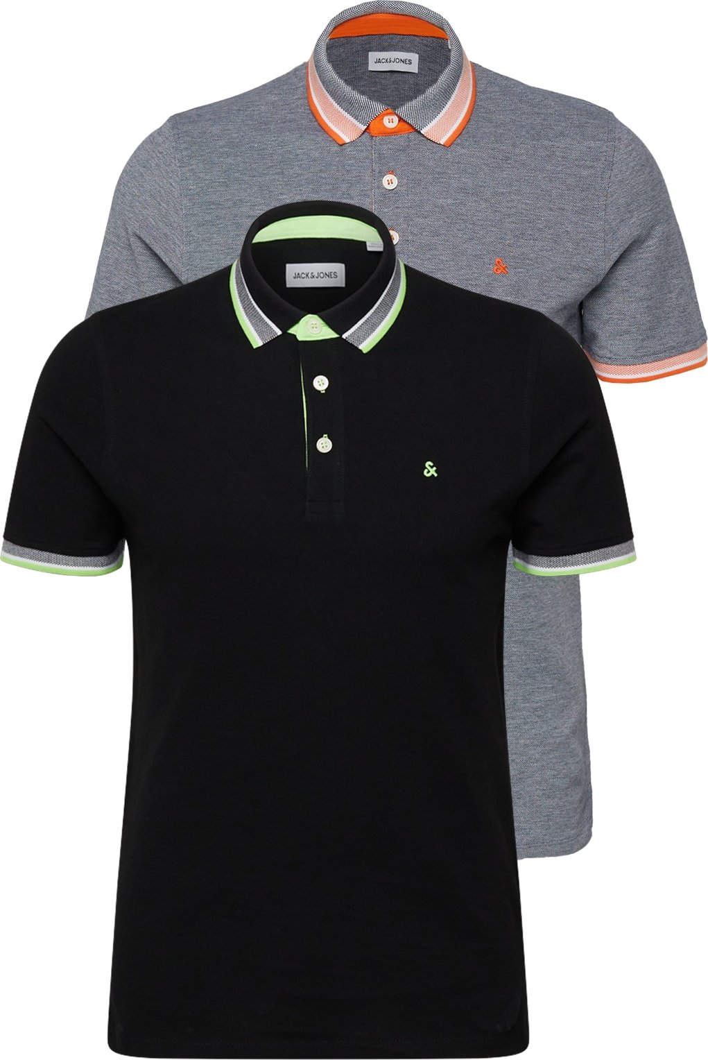 Tričko 'Paulos' jack & jones chladná modrá / světle zelená / oranžová / černá