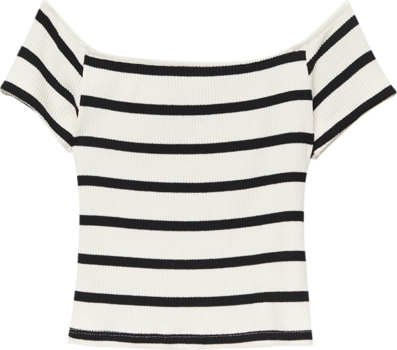 Tričko Pull&Bear režná / černá