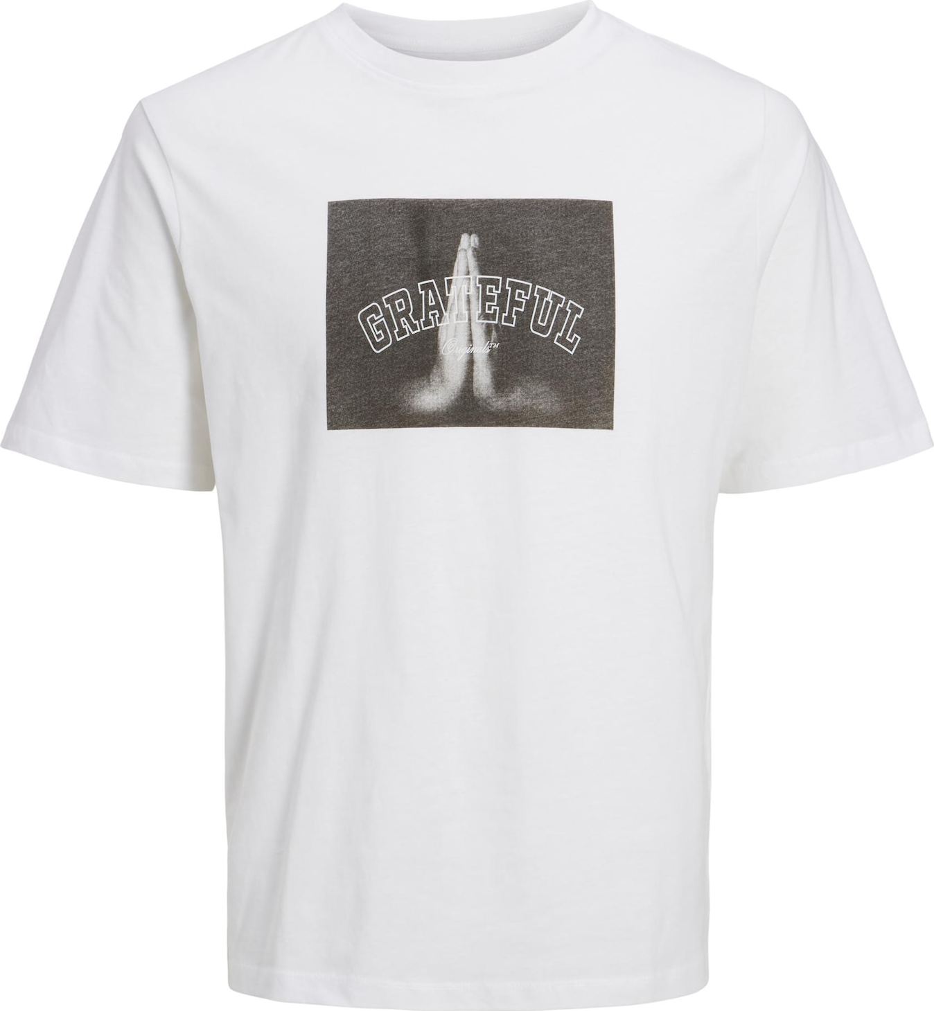 Tričko 'ROGER' jack & jones tmavě šedá / bílá