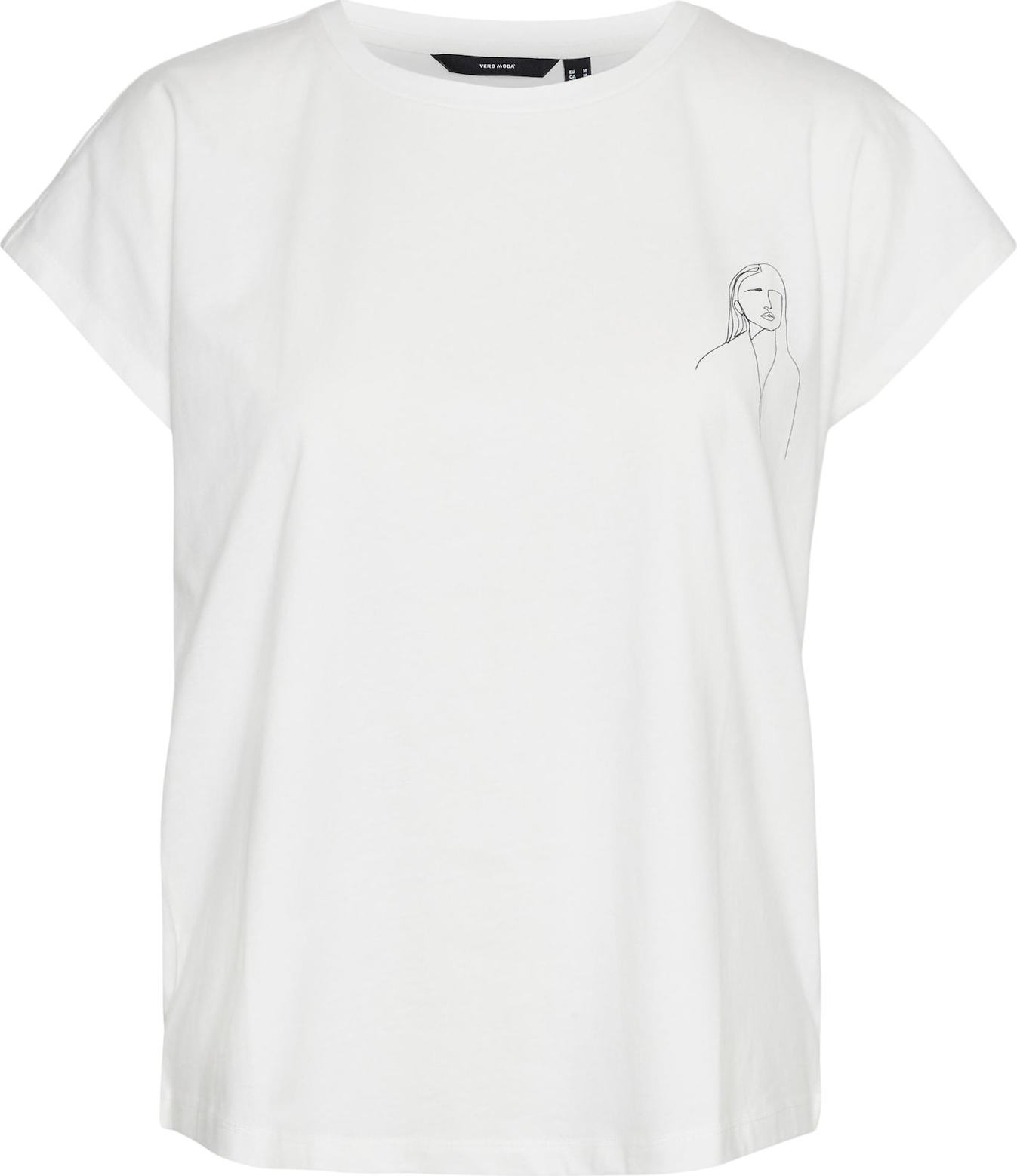 Tričko 'RUAAVA' Vero Moda černá / bílá