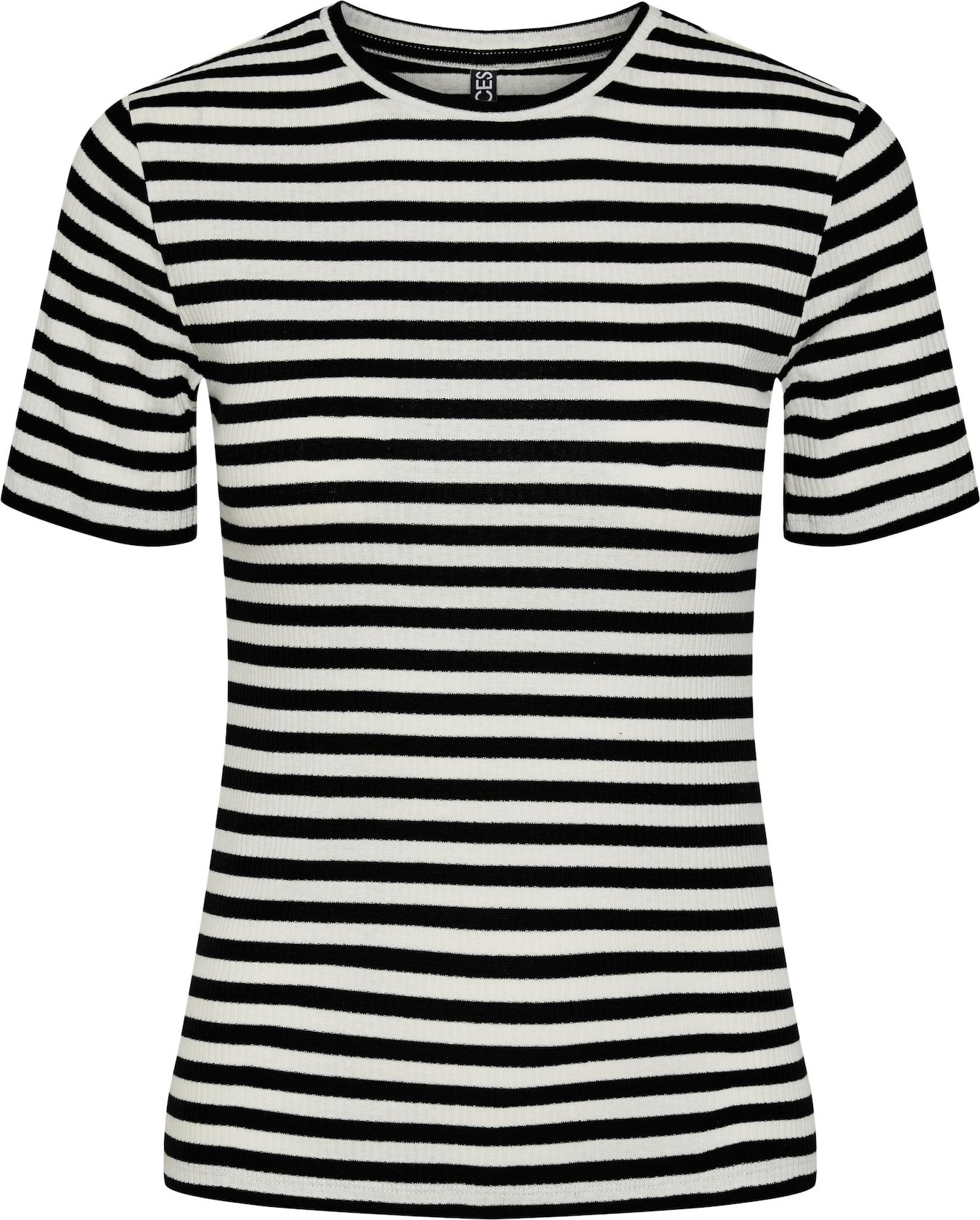 Tričko 'RUKA' Pieces černá / bílá