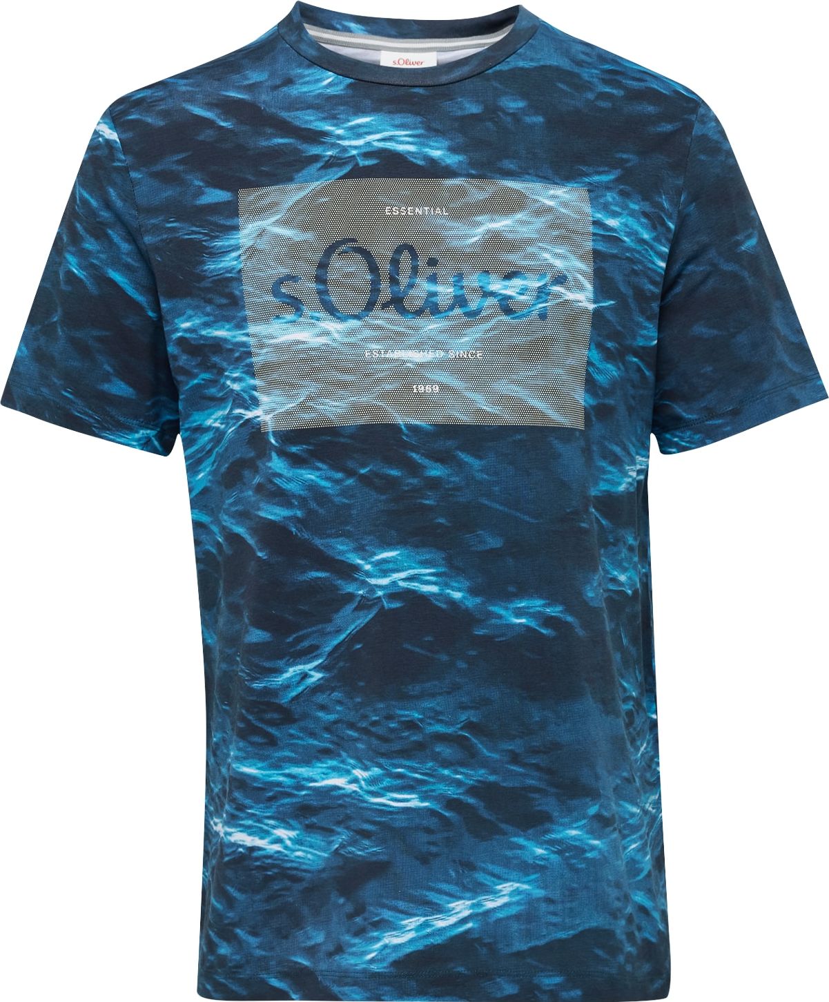 Tričko s.Oliver aqua modrá / tmavě modrá / šedá