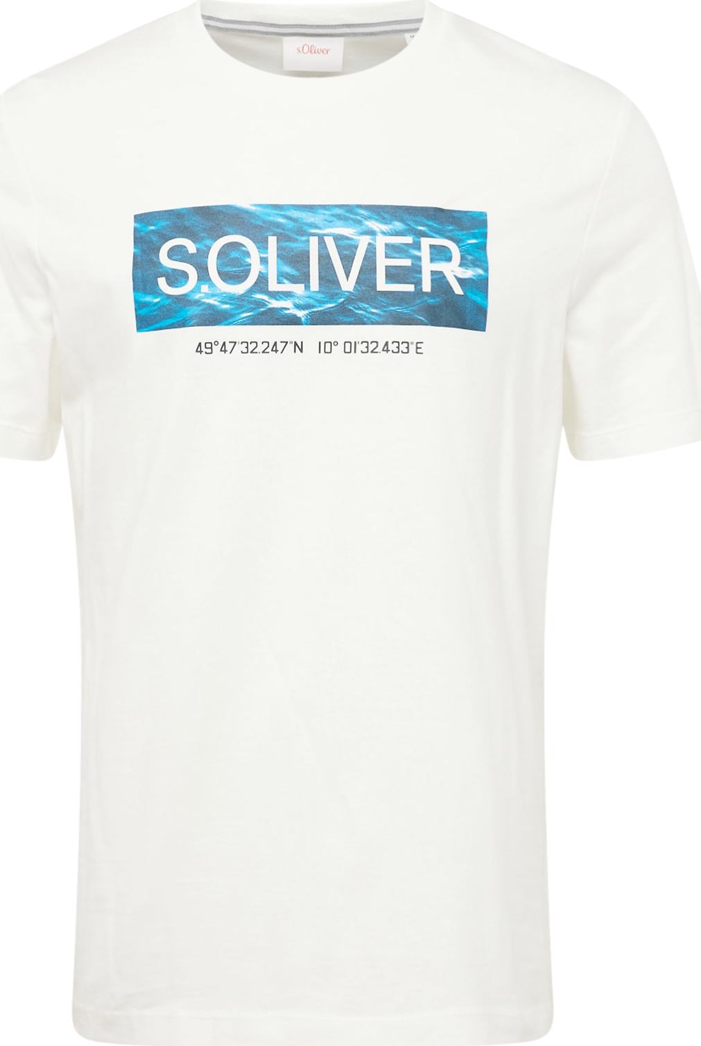 Tričko s.Oliver azurová modrá / šedá / bílá